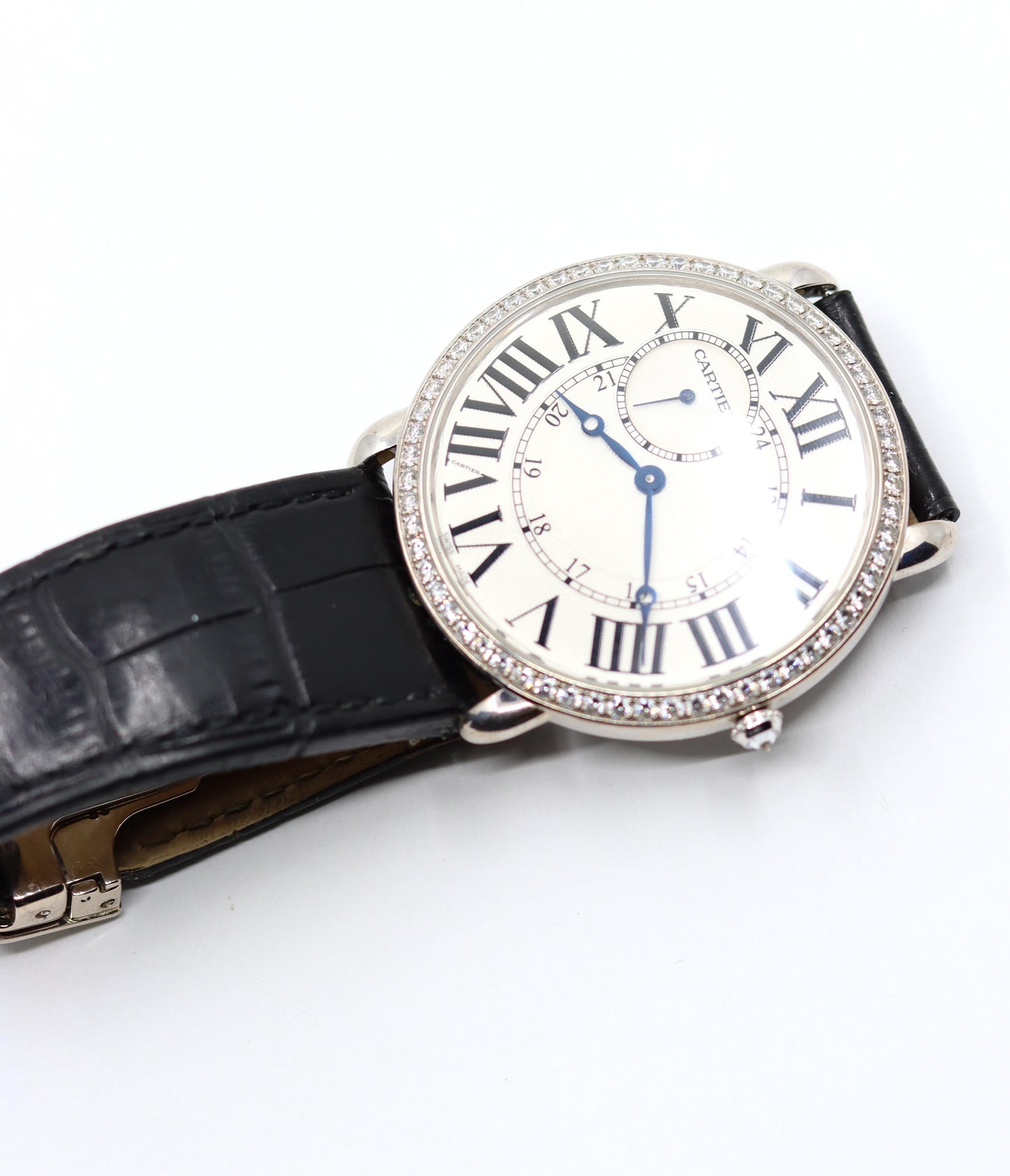 Cartier Ronde Louis 18K White Gold Diamond Watch