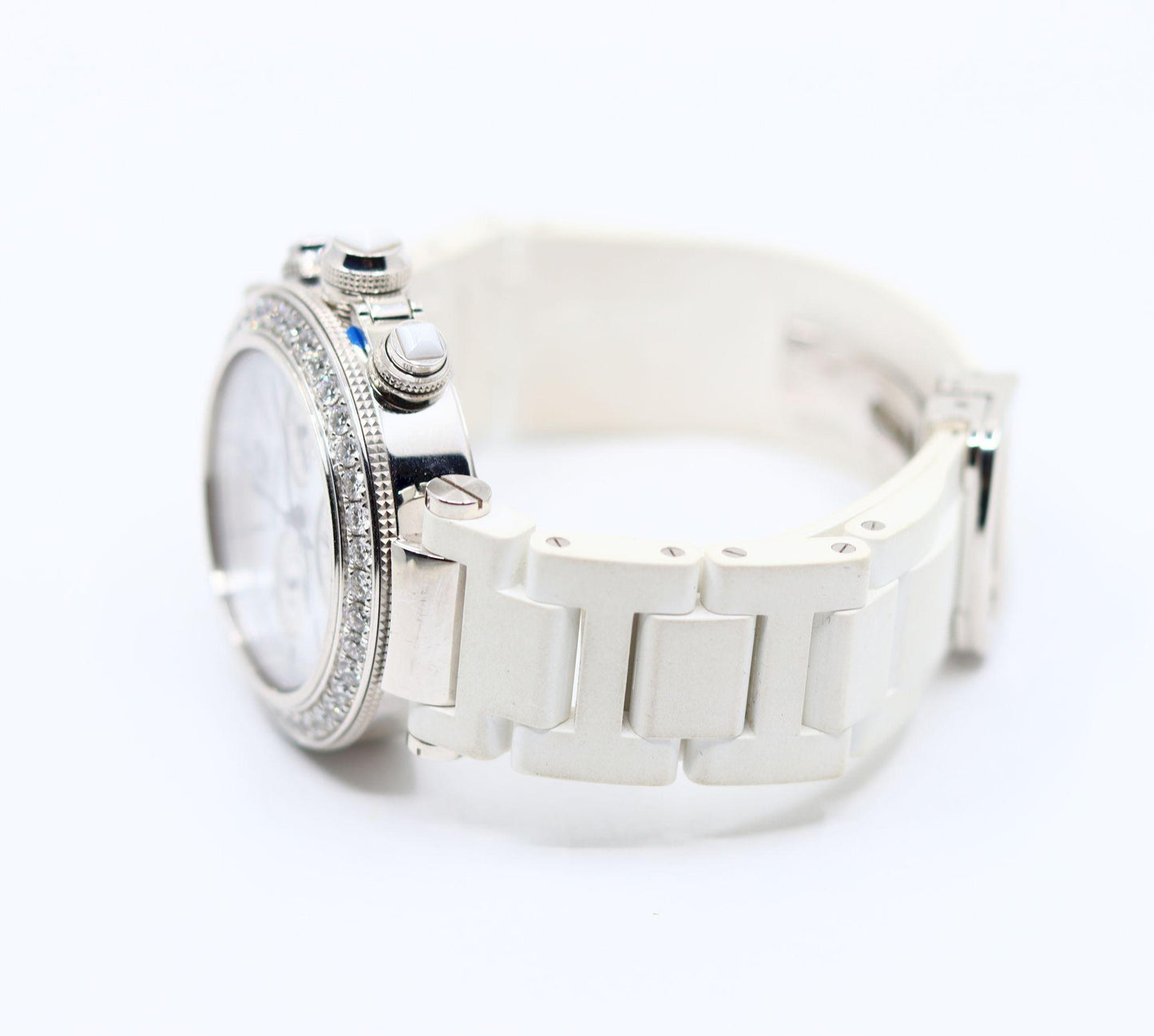 Cartier Pasha 18K White Gold Diamond Watch