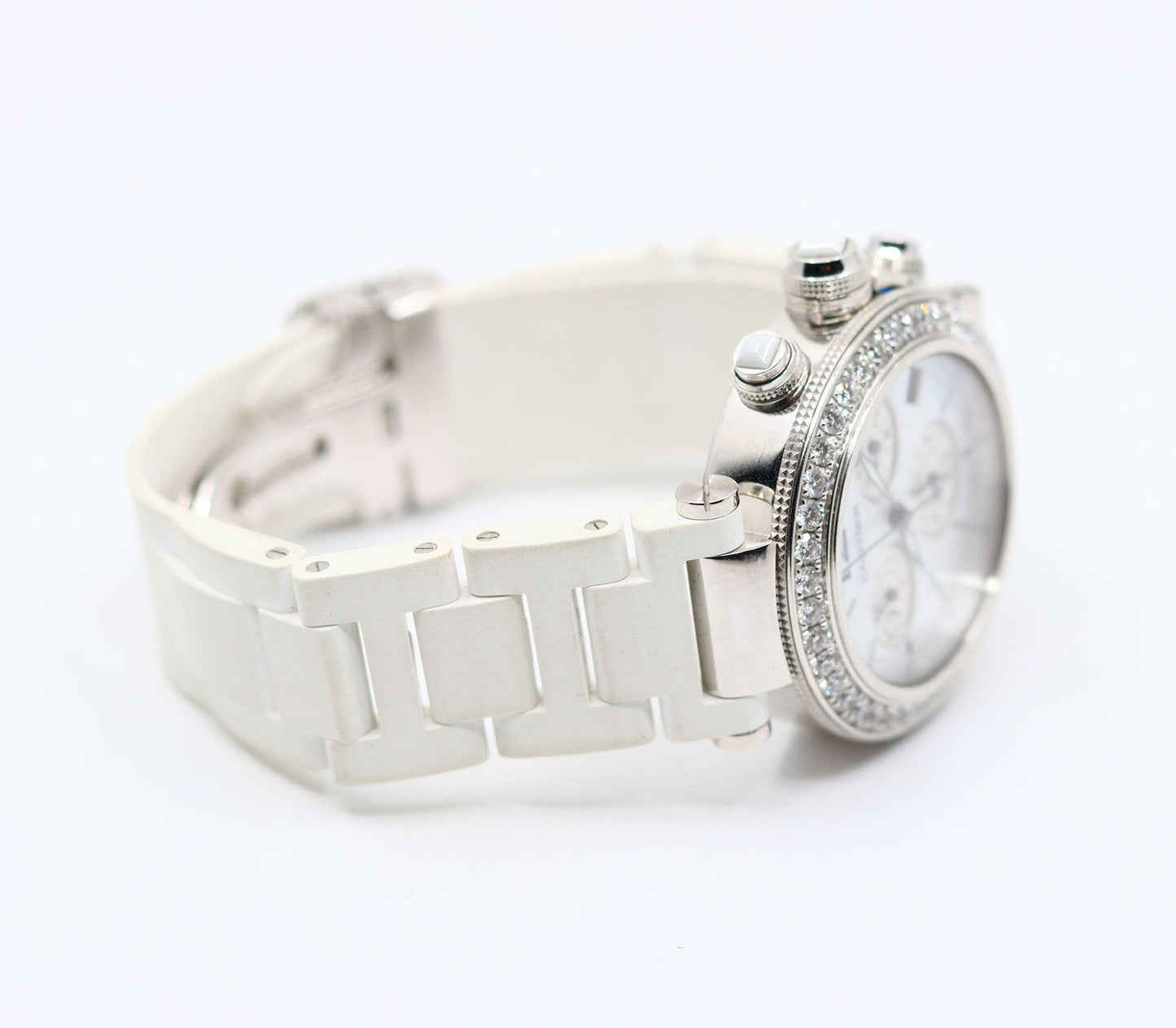 Cartier Pasha 18K White Gold Diamond Watch