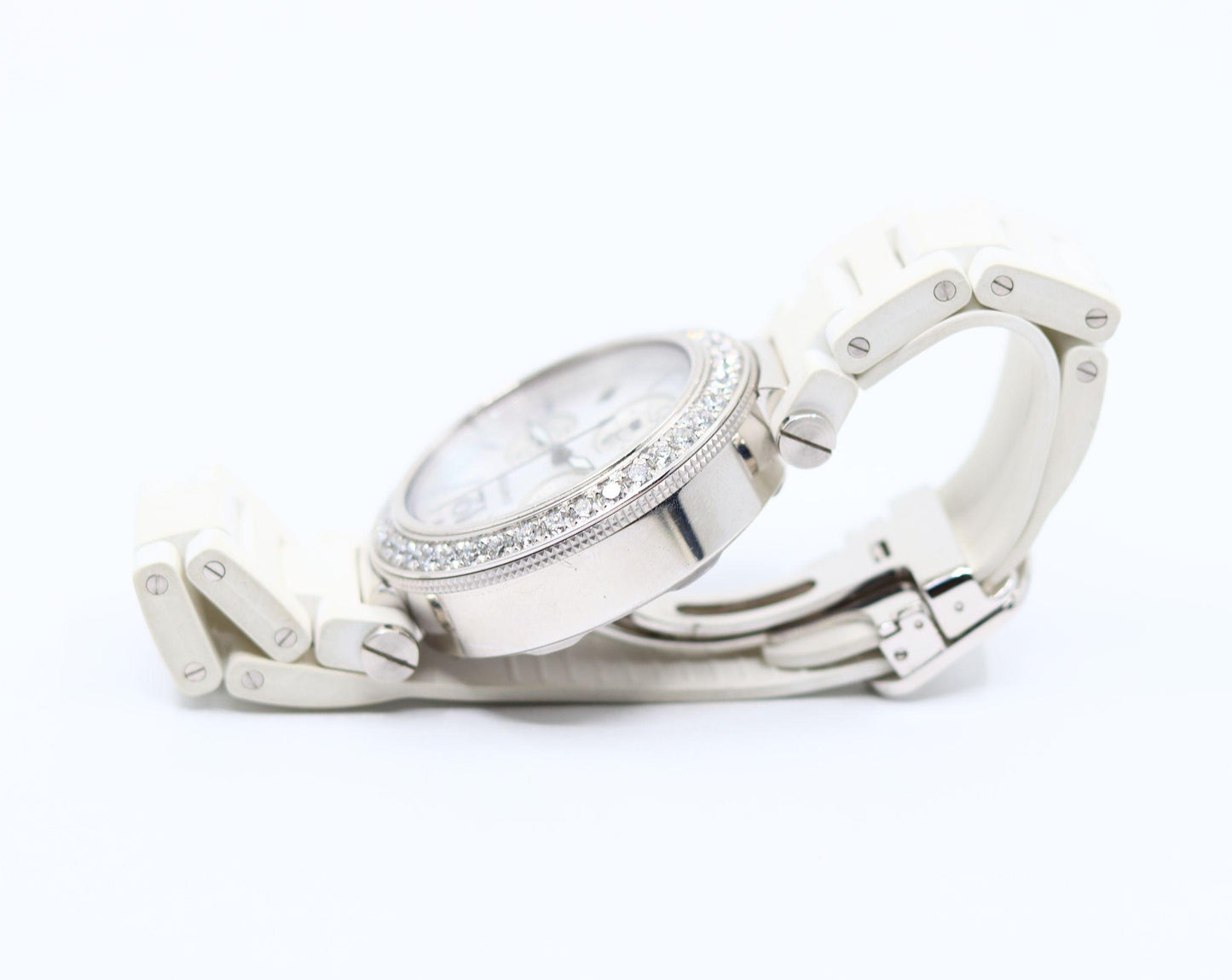 Cartier Pasha 18K White Gold Diamond Watch