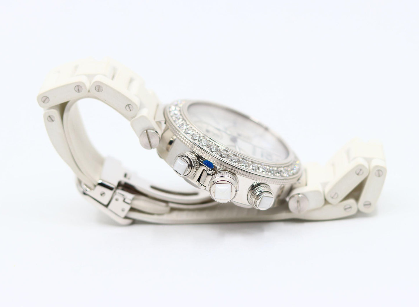 Cartier Pasha 18K White Gold Diamond Watch