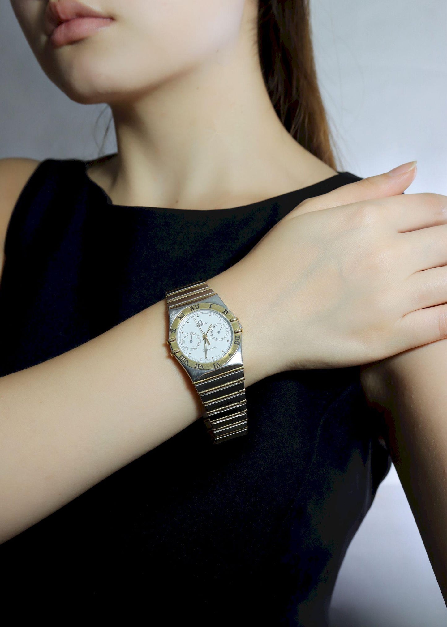 Omega Constellation 18K Gold & Stainless Steel Quartz Watch