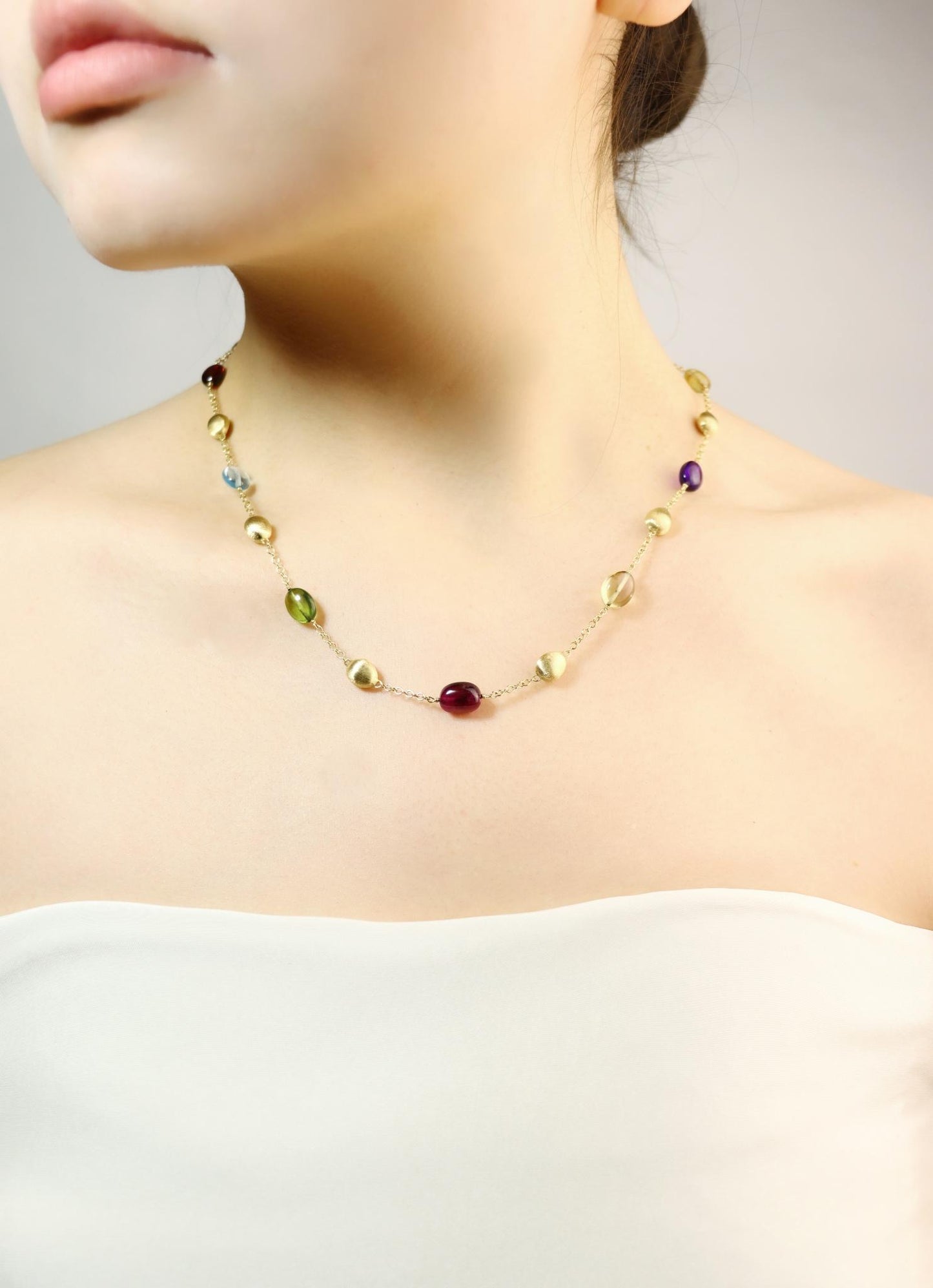 Marco Bicego 18K Gold Multi-Gem Beads Necklace