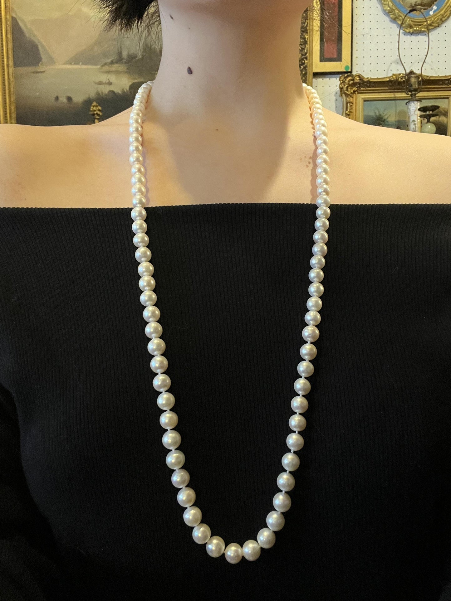 Tiffany & Co. 18K Gold Pearl Long Necklace
