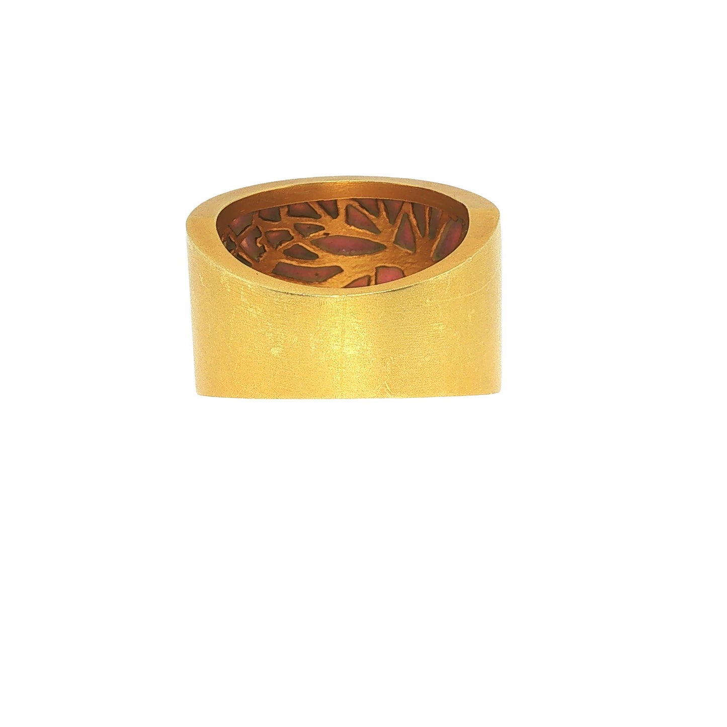 Masriera 18k Gold Plique-a-jour Diamond Ring