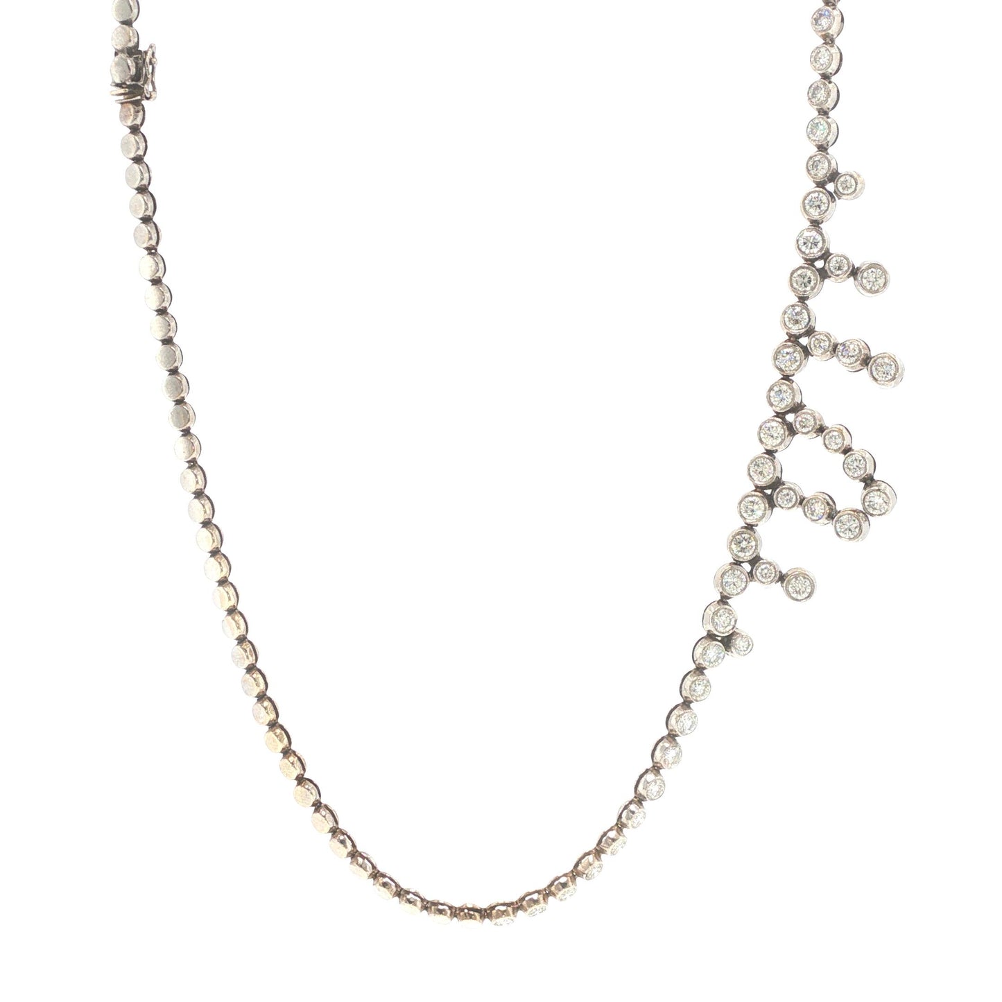 Platinum-Topped 14K Gold 8.50 Carat Diamond Fringe Necklace
