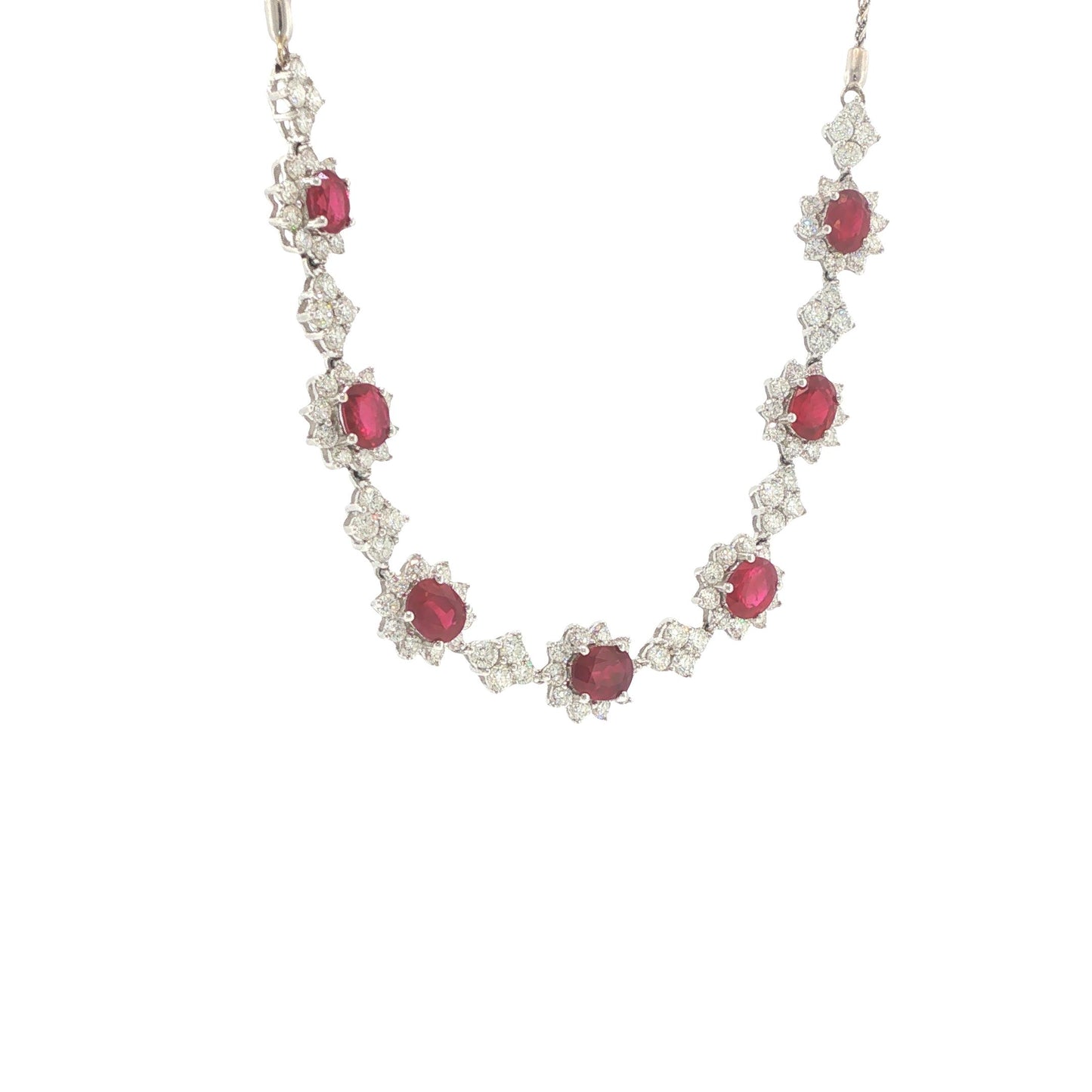 Platinum 6.30 Carat Ruby & 6.70 Carat Diamond Expandable Bracelet