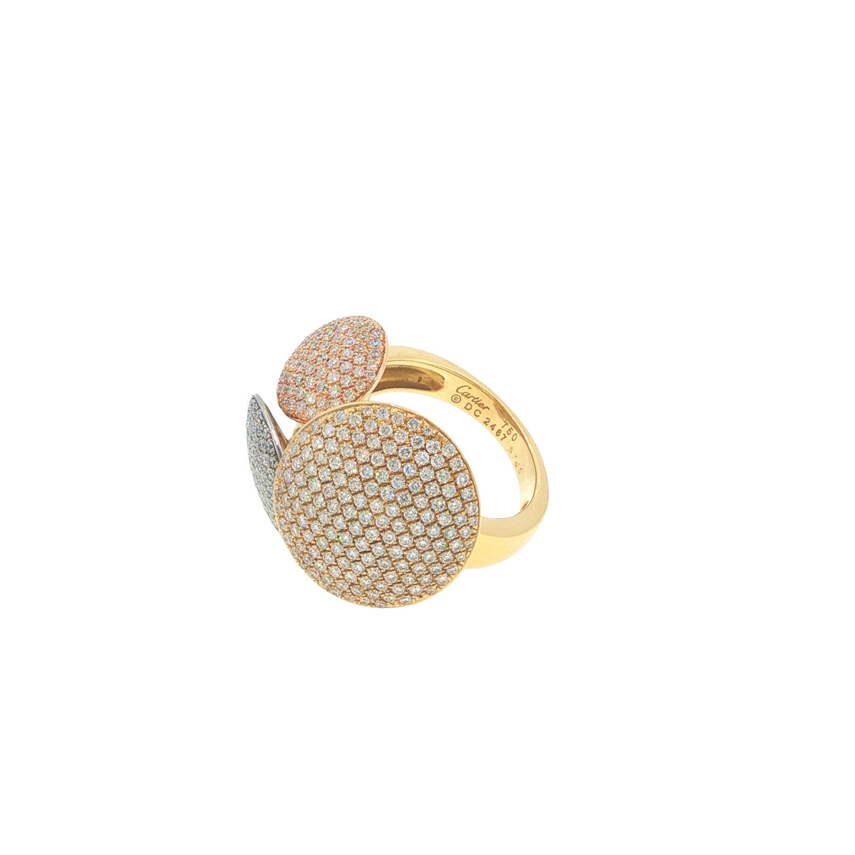 Cartier France Diamond Pave Disc Ring