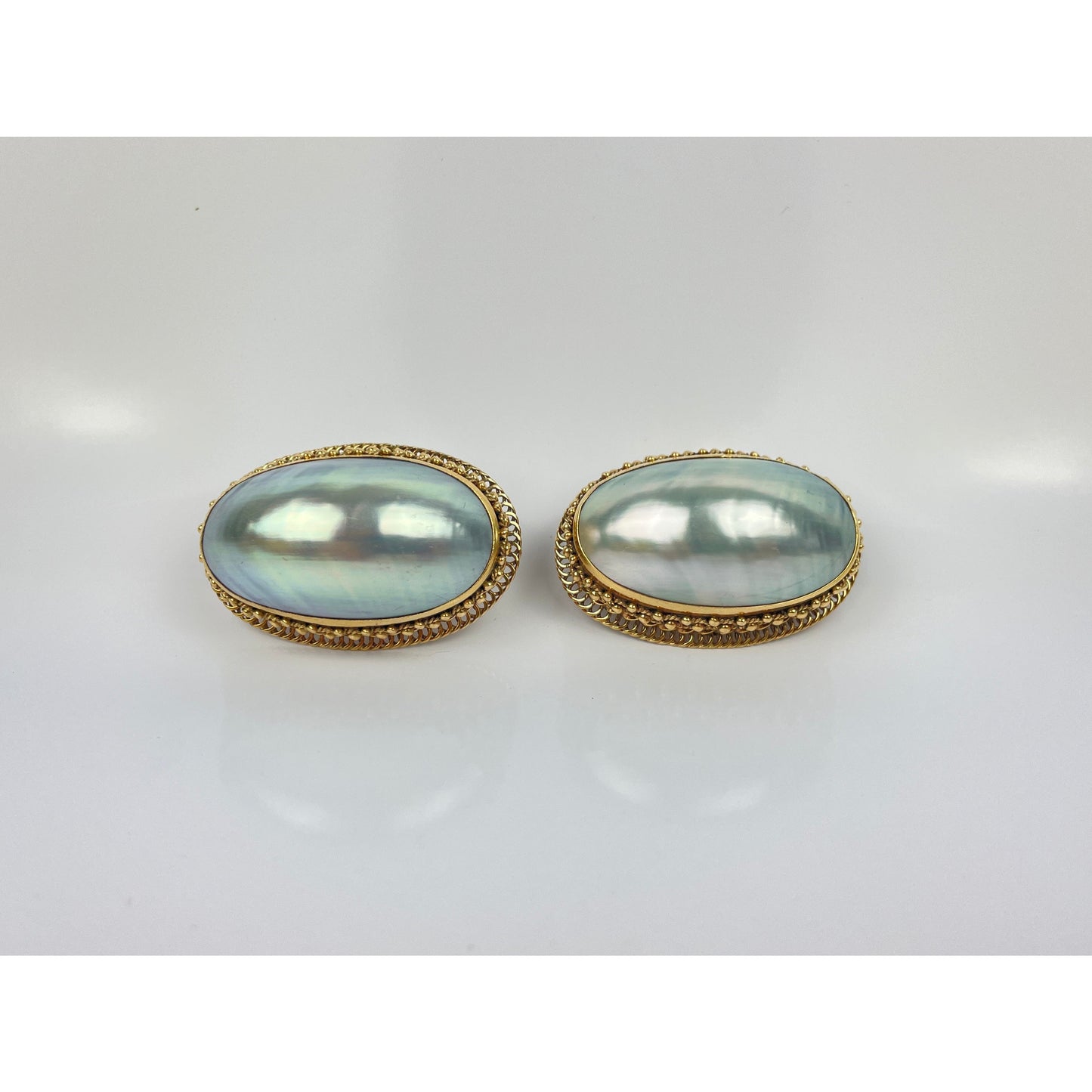 Vintage Pair of 14k Gold Pearl Cufflinks