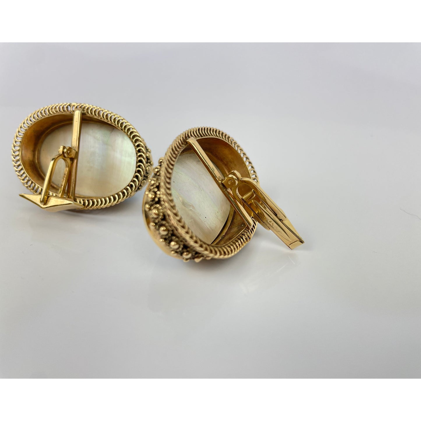 Vintage Pair of 14k Gold Pearl Cufflinks