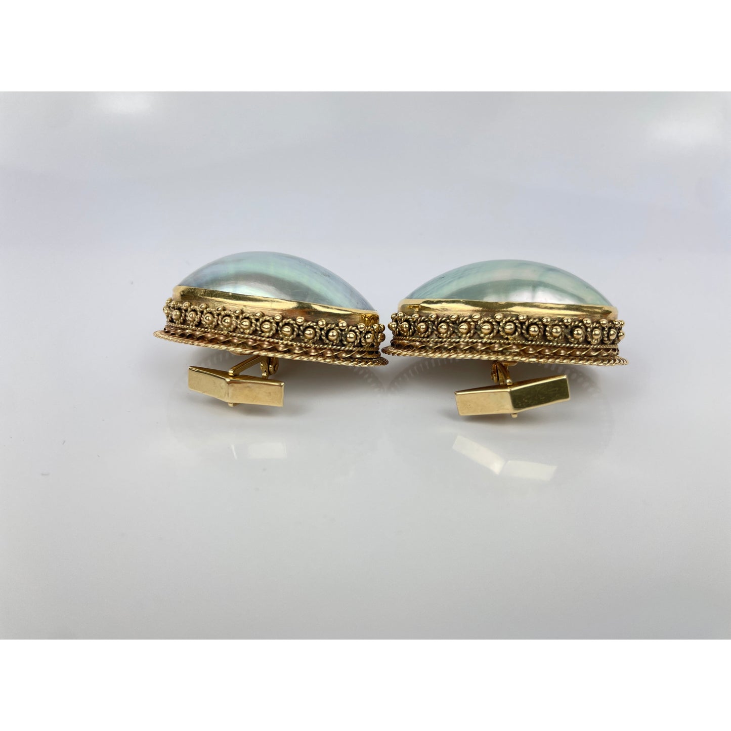 Vintage Pair of 14k Gold Pearl Cufflinks