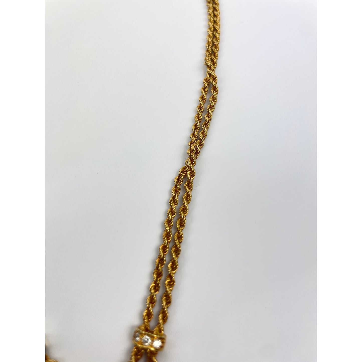 Vintage 18k Gold Diamond Sapphire Necklace