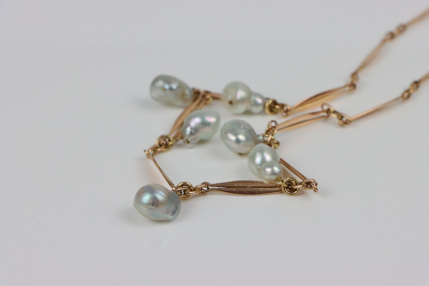 Vintage 14K Gold Pearl Necklace