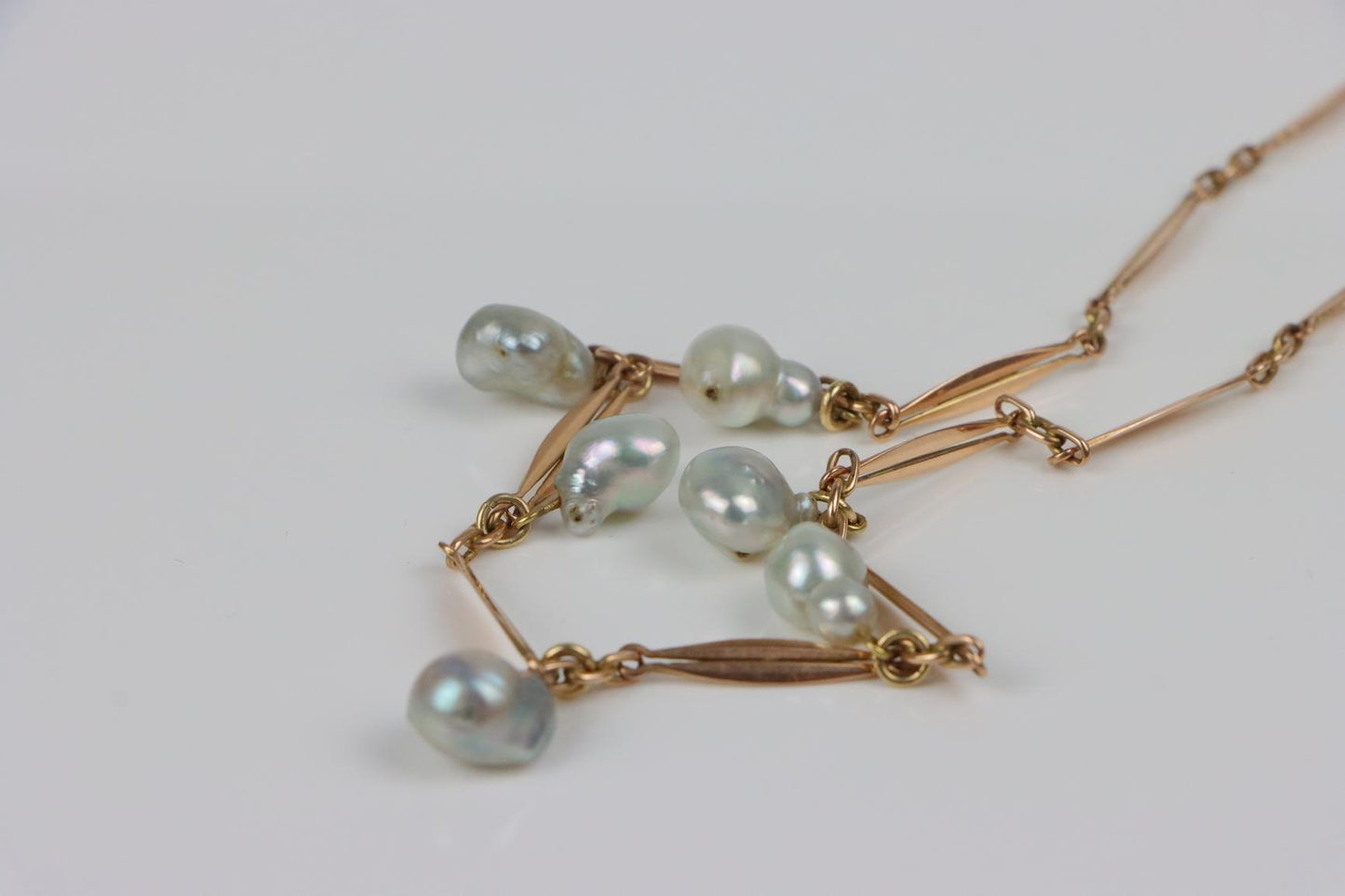 Vintage 14K Gold Pearl Necklace