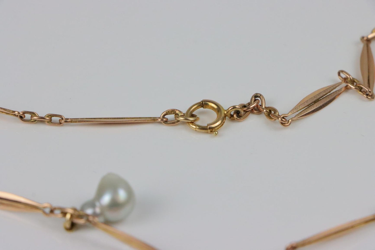 Vintage 14K Gold Pearl Necklace