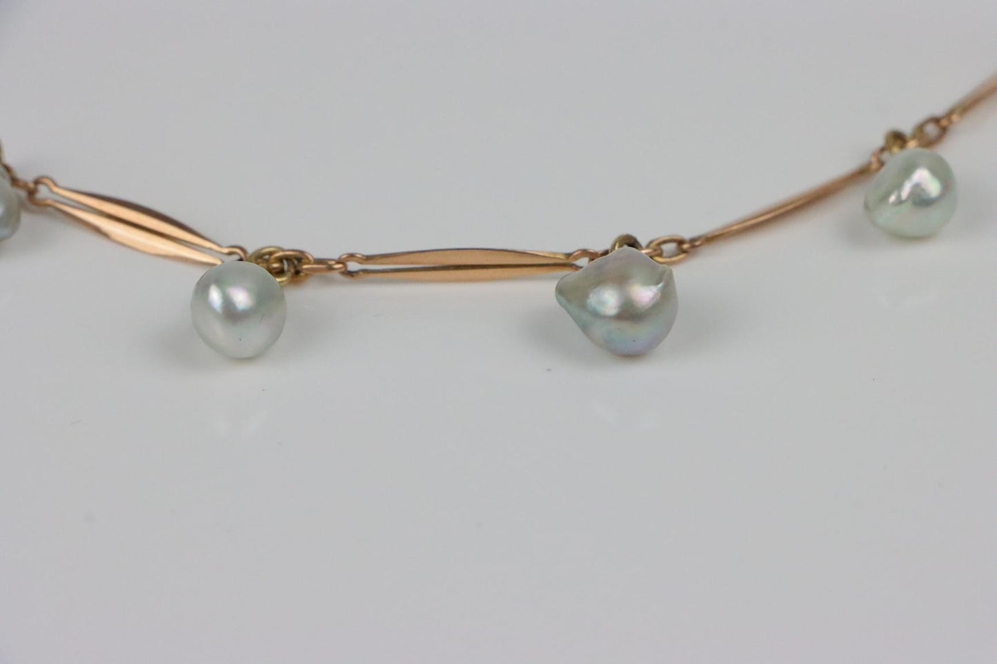 Vintage 14K Gold Pearl Necklace