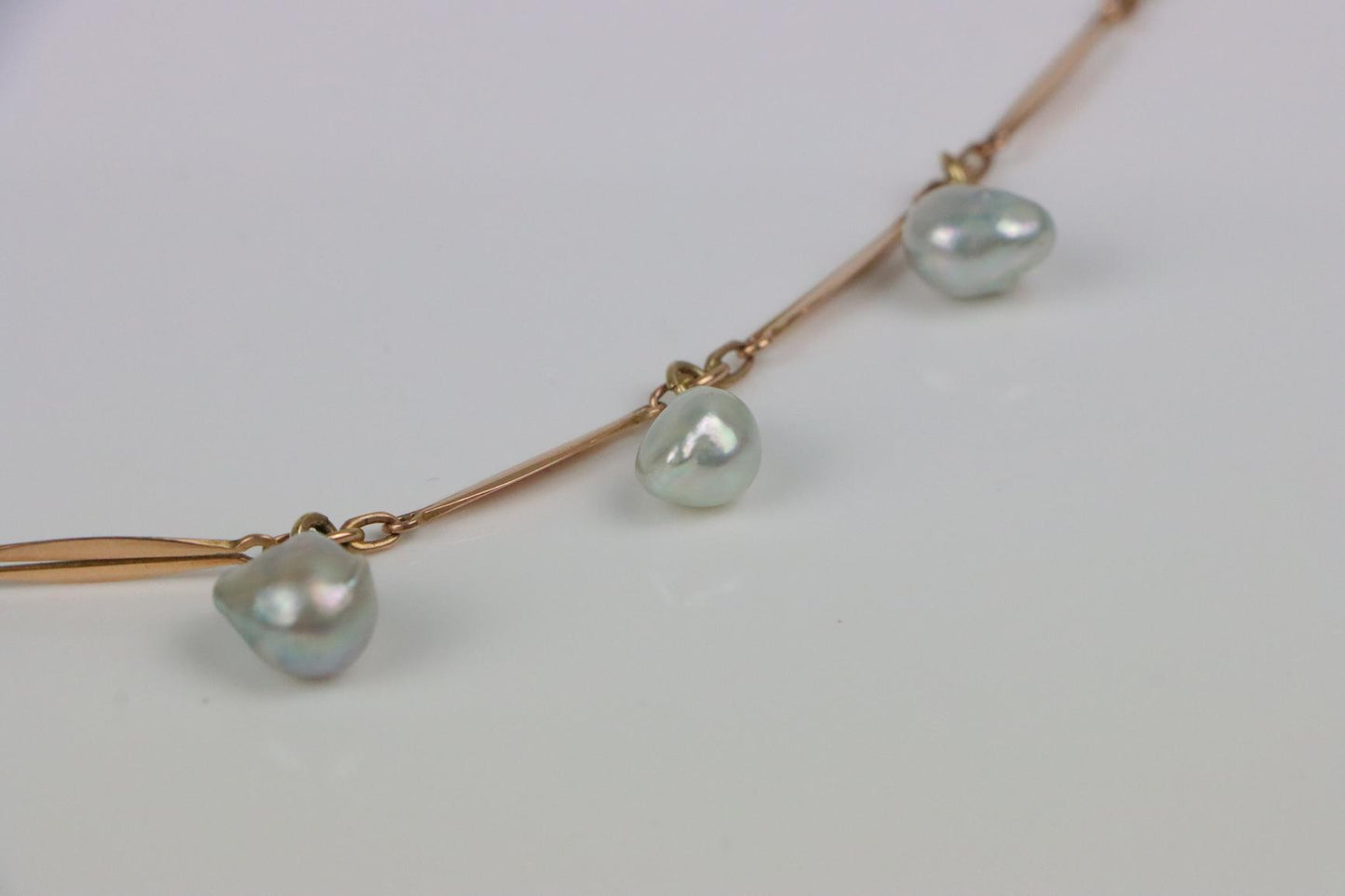 Vintage 14K Gold Pearl Necklace