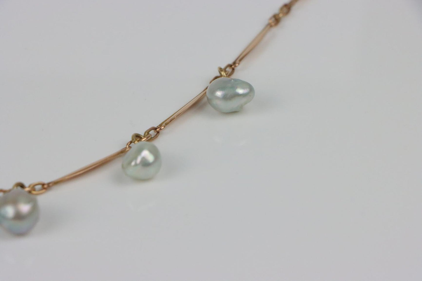 Vintage 14K Gold Pearl Necklace