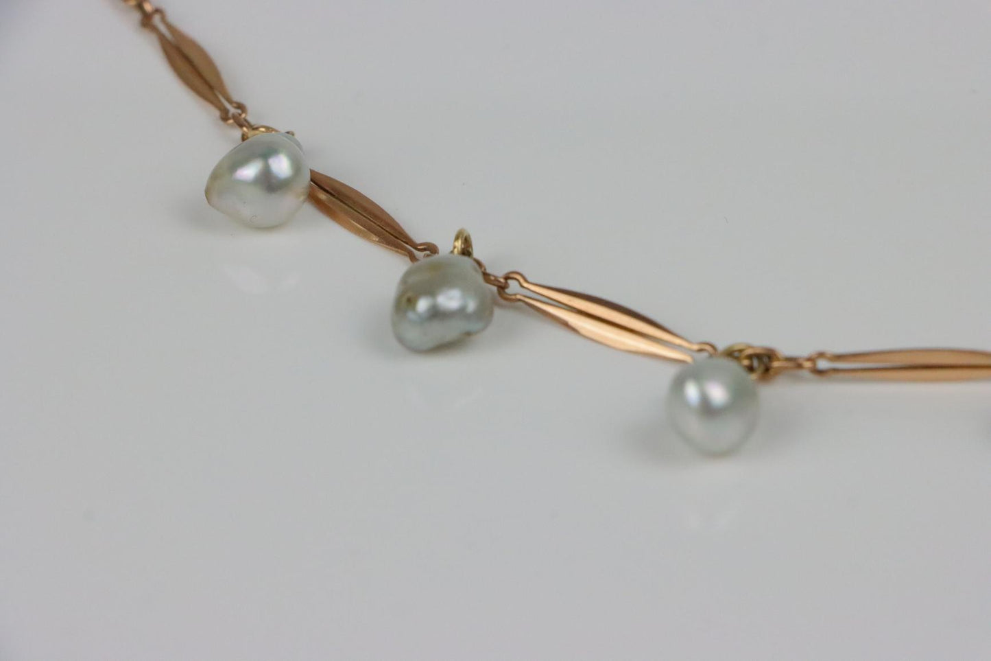 Vintage 14K Gold Pearl Necklace