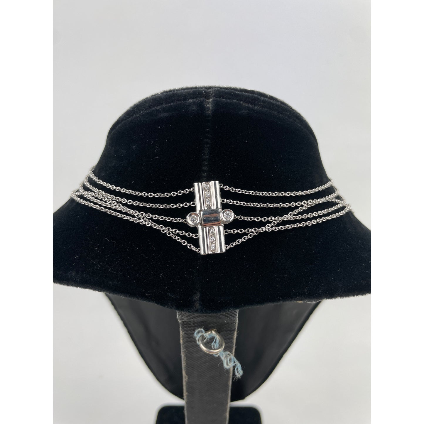 Vintage 18k White Gold Diamond Mesh Choker Necklace