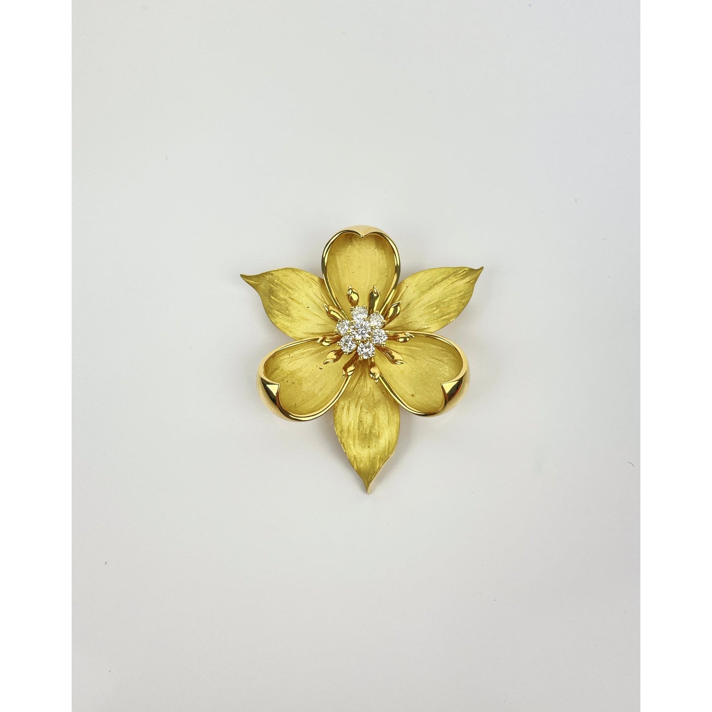 Tiffany & Co. Classic Collection 18k Gold Diamond Dogwood Flower Brooch