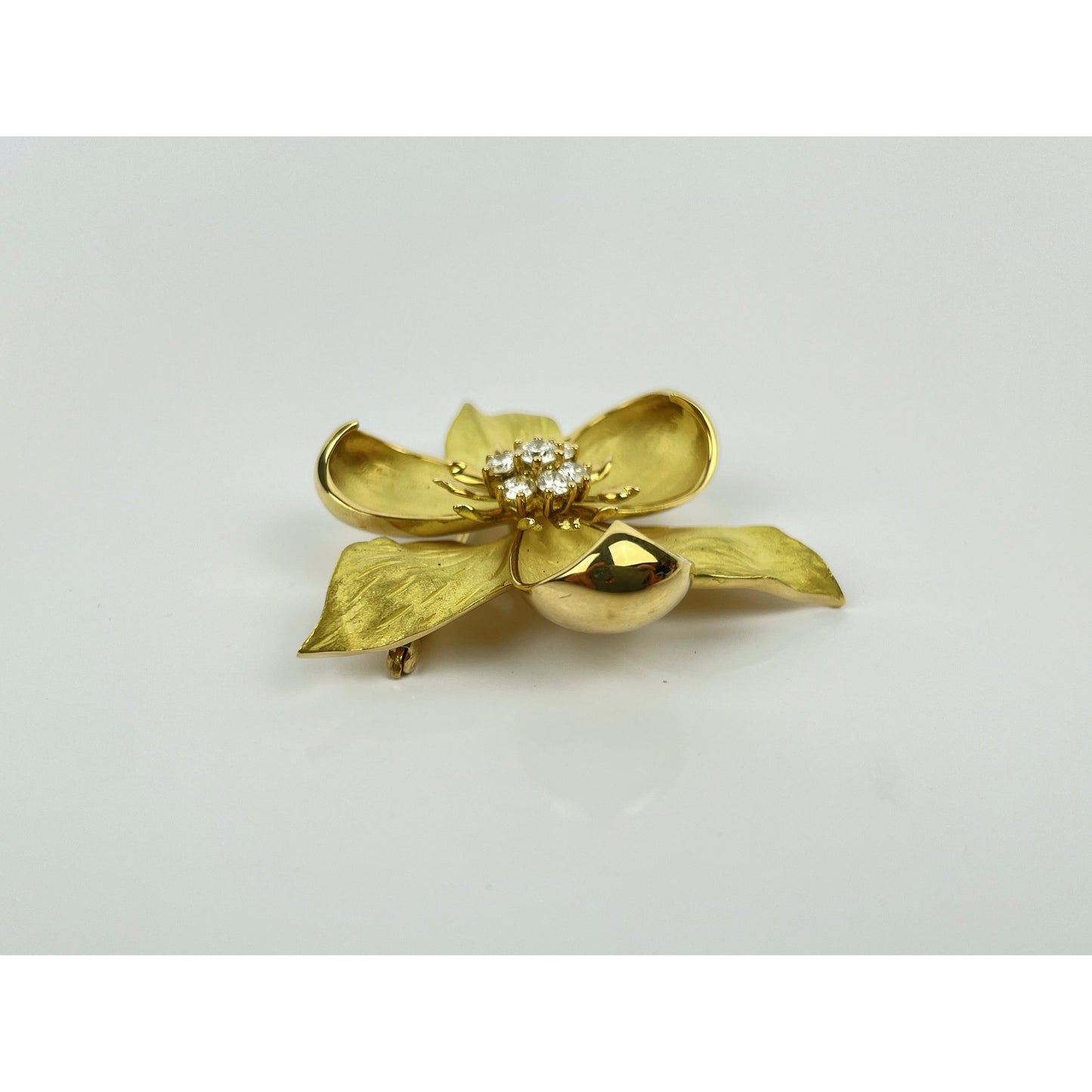 Tiffany & Co. Classic Collection 18k Gold Diamond Dogwood Flower Brooch