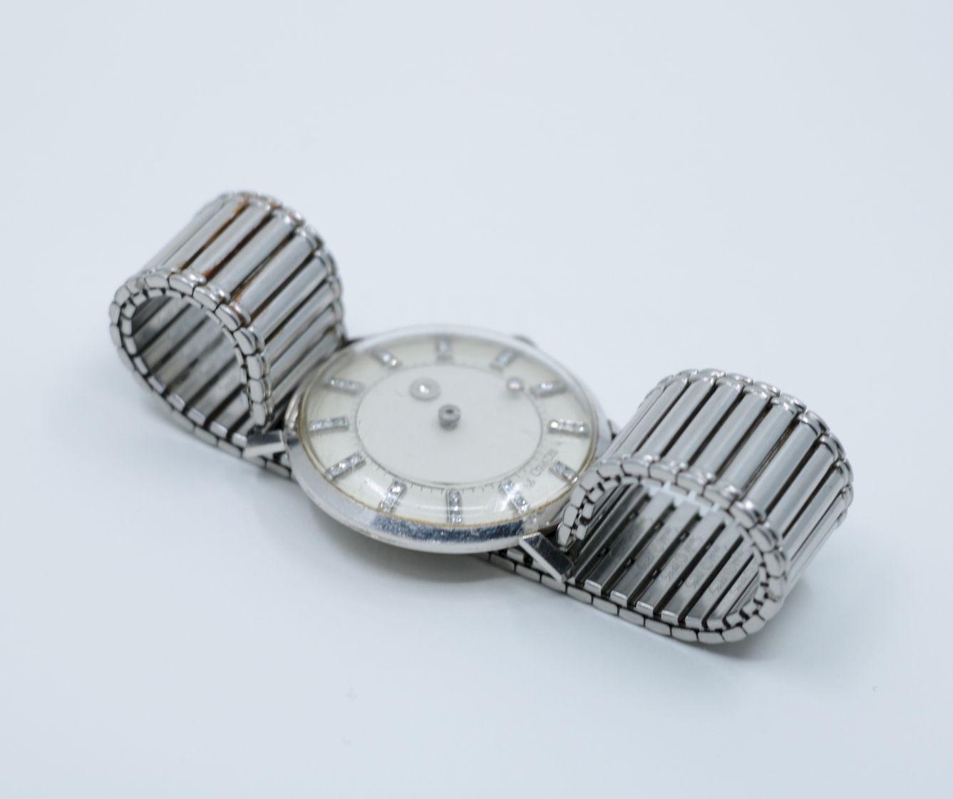 Vintage Vacheron Constantin 14K White Gold Diamond Le Coultre Watch Mystery Set