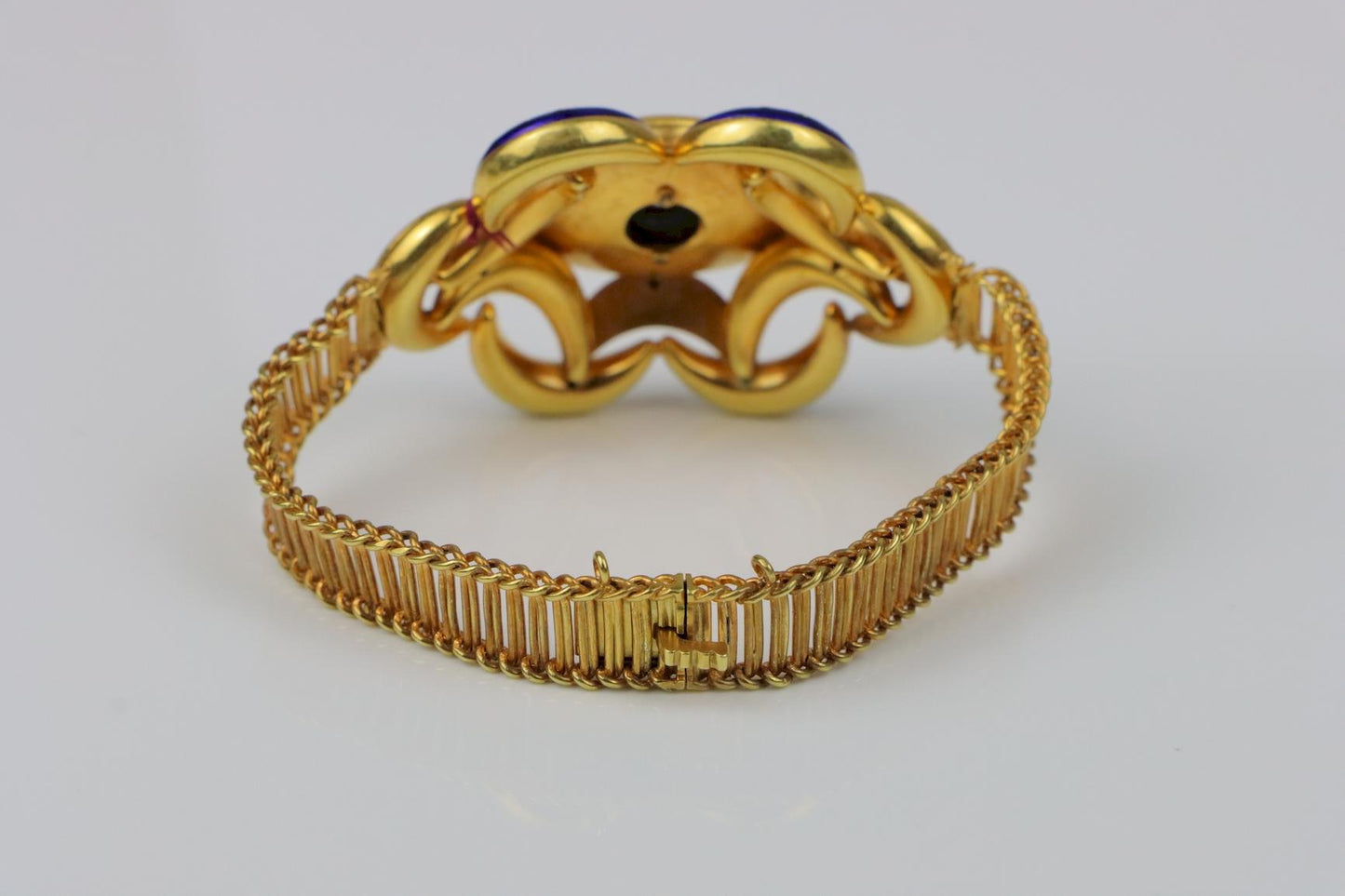 Antique 18K Gold Enamel Diamond Bracelet