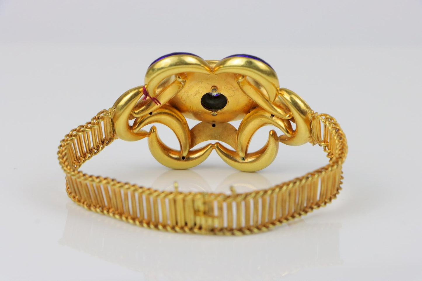 Antique 18K Gold Enamel Diamond Bracelet