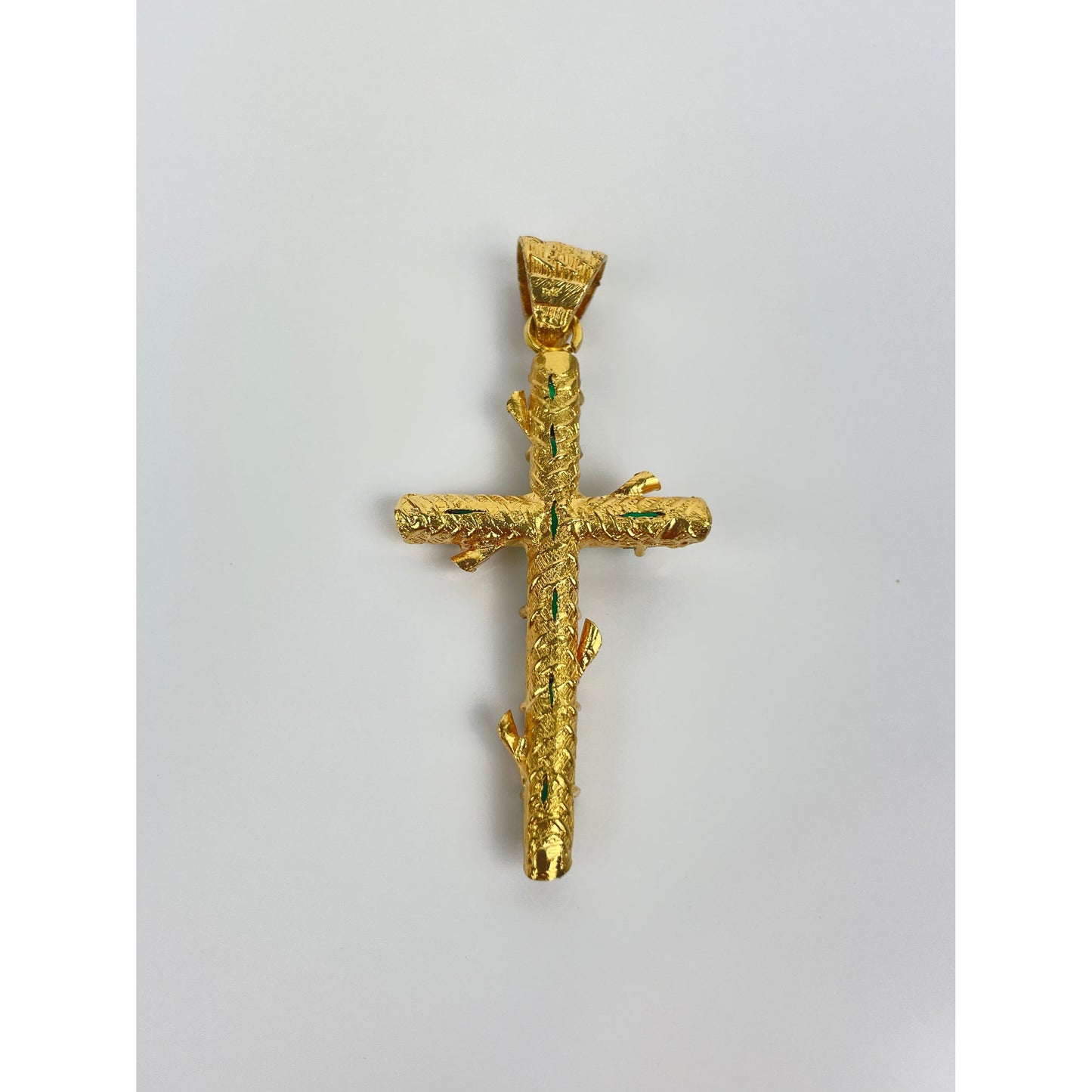 Vintage 18k Gold Emerald Cross Pendant