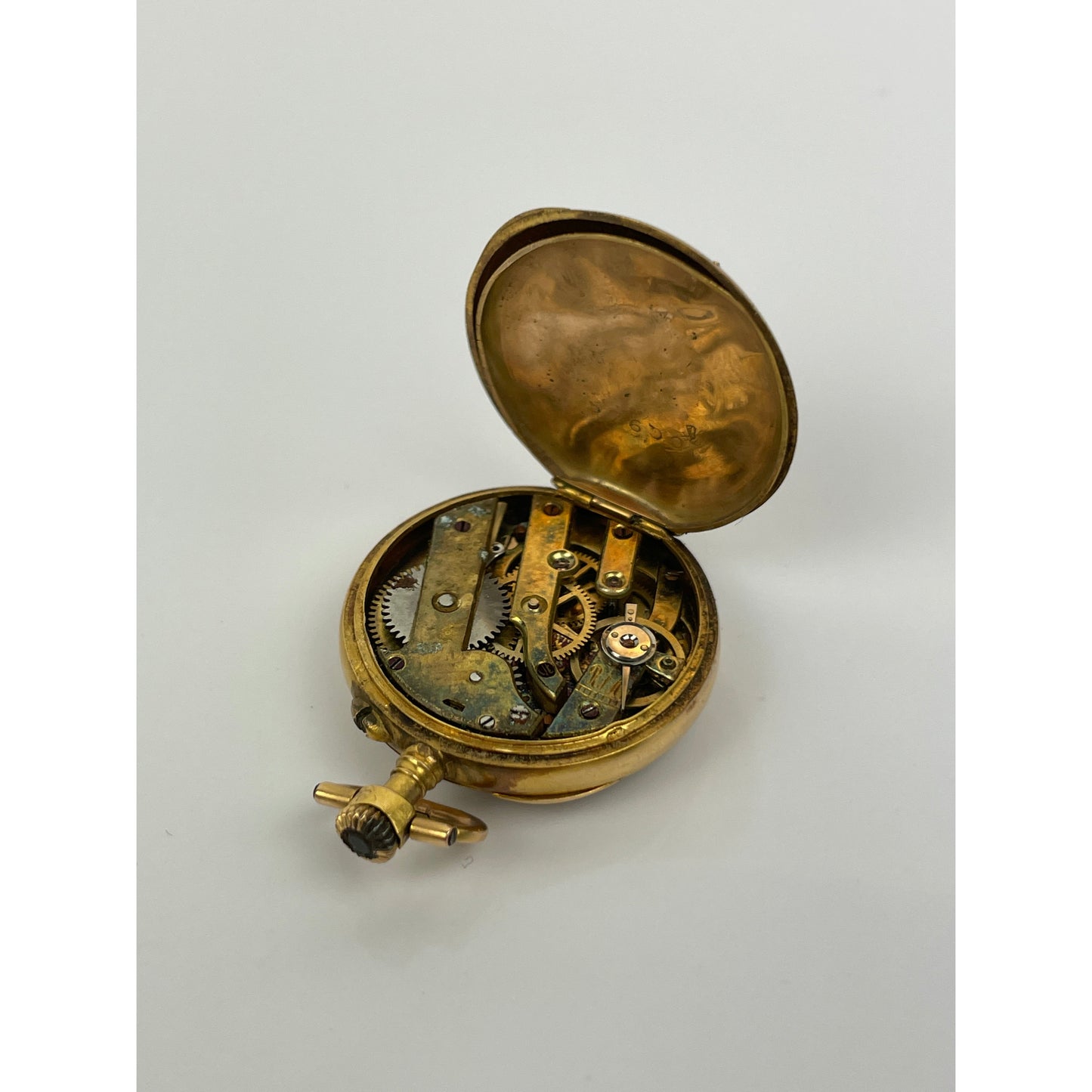 Antique 14k Gold Diamond Mounted Pocket Watch