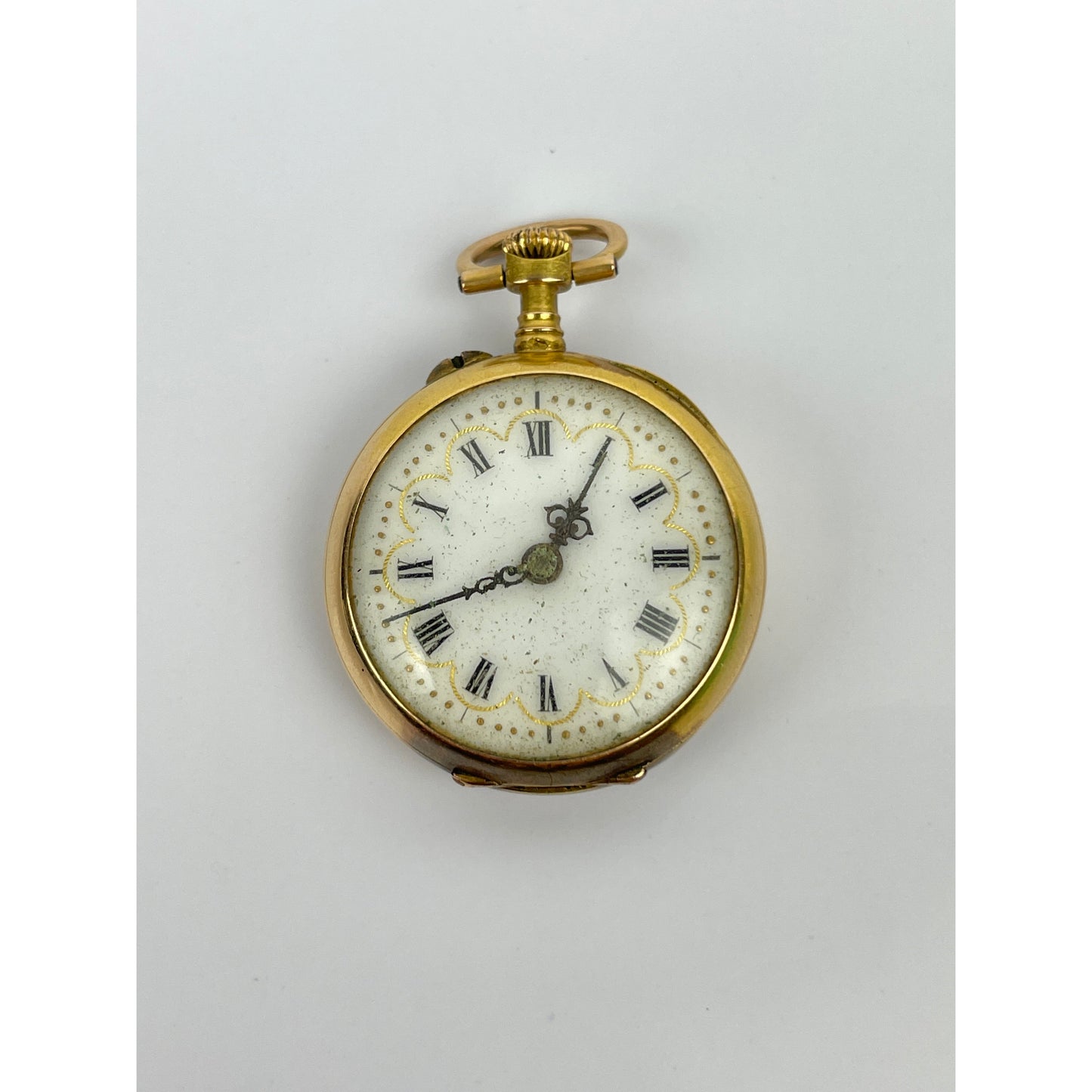 Antique 14k Gold Diamond Mounted Pocket Watch