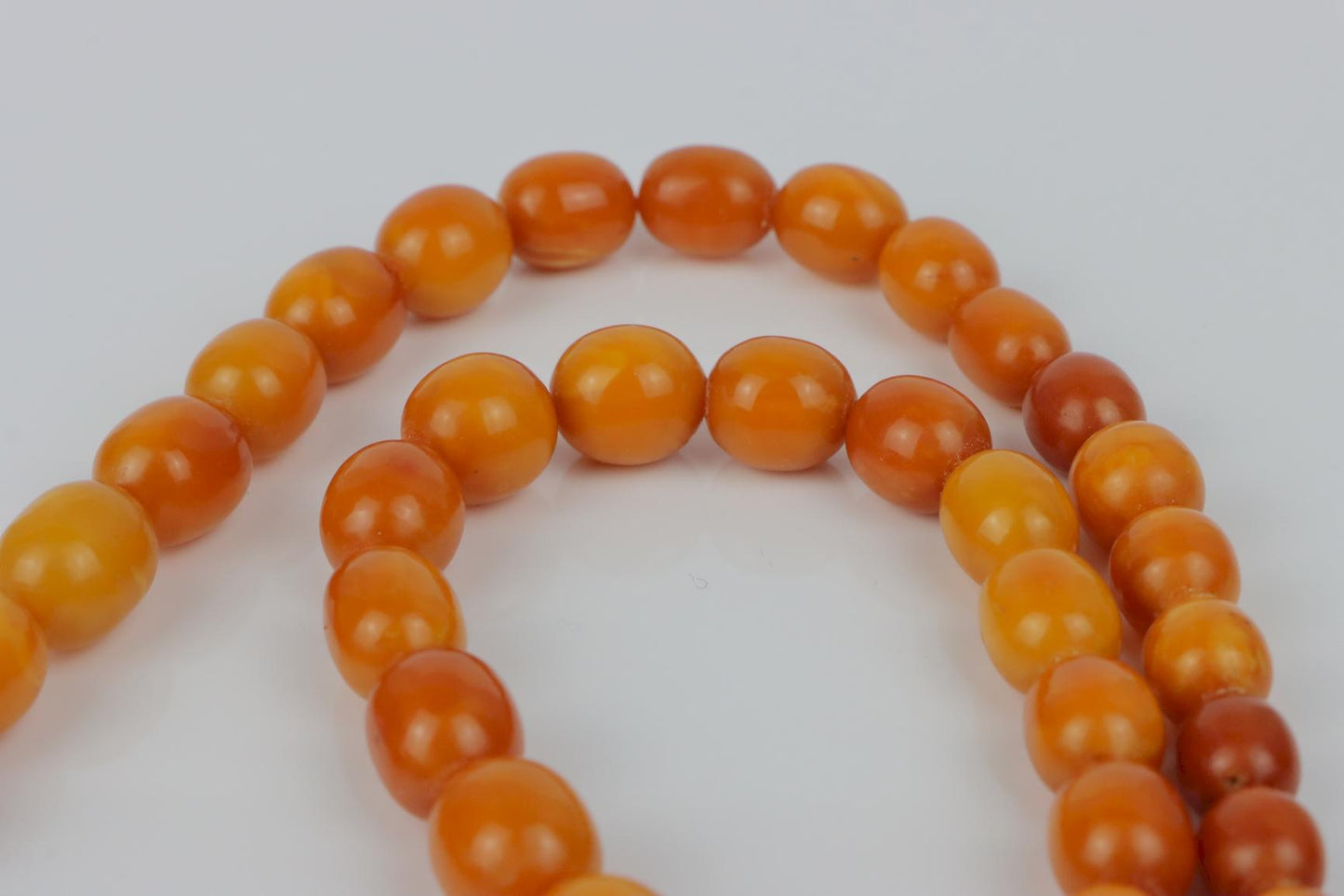 Antique 14K Gold Beeswax Amber Bead Necklace