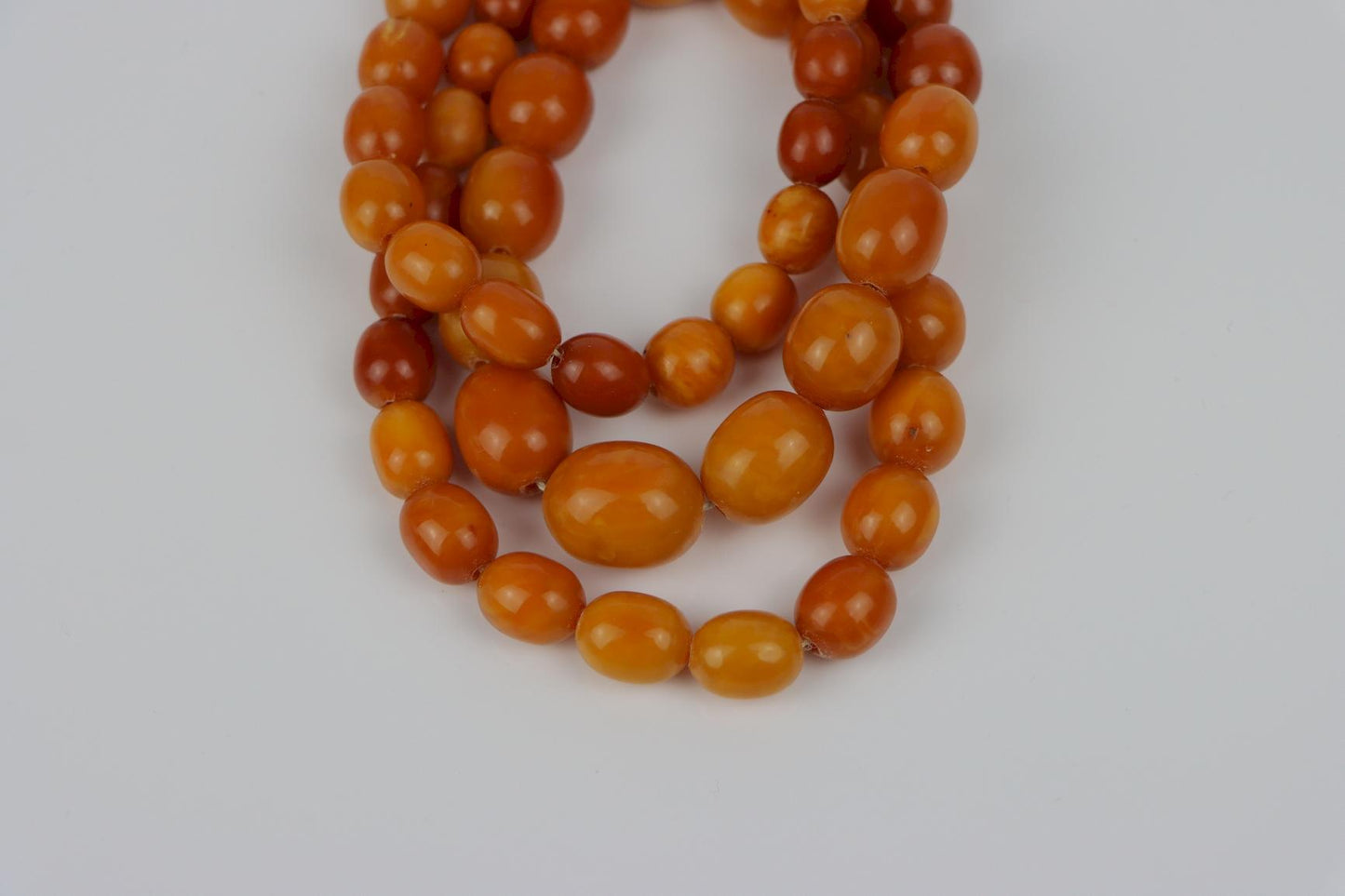 Antique 14K Gold Beeswax Amber Bead Necklace