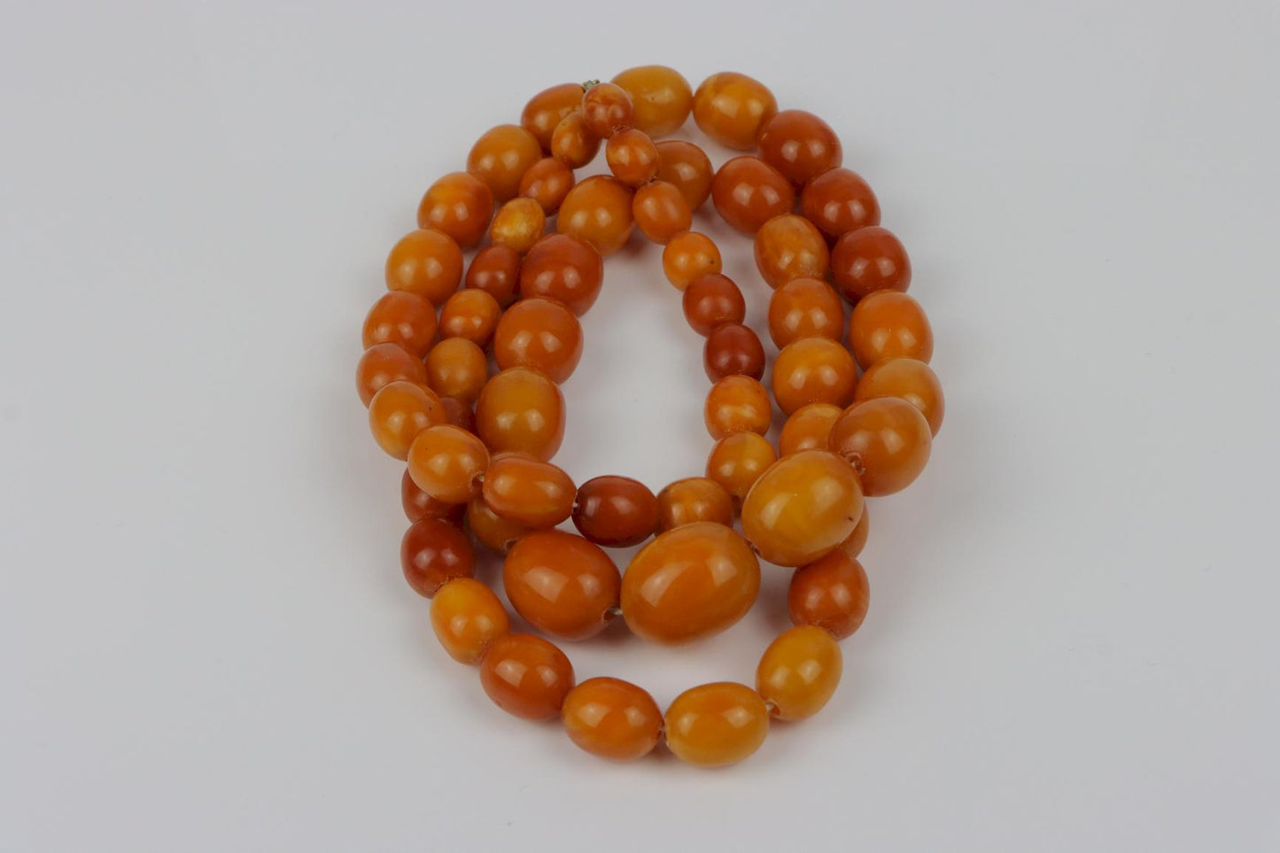 Antique 14K Gold Beeswax Amber Bead Necklace