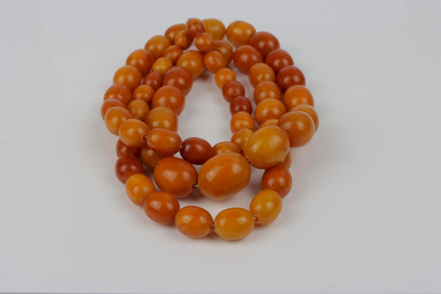 Antique 14K Gold Beeswax Amber Bead Necklace