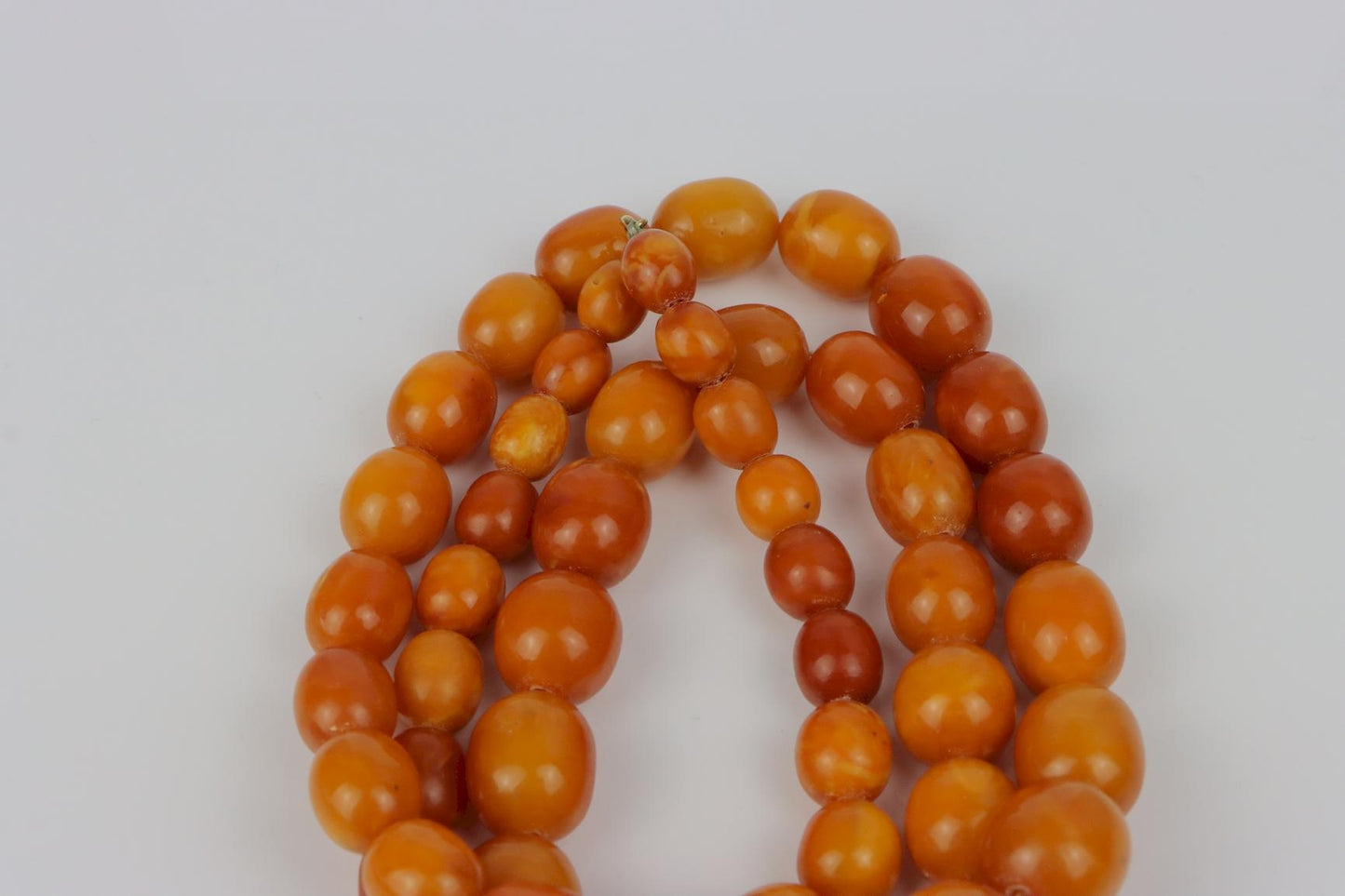 Antique 14K Gold Beeswax Amber Bead Necklace