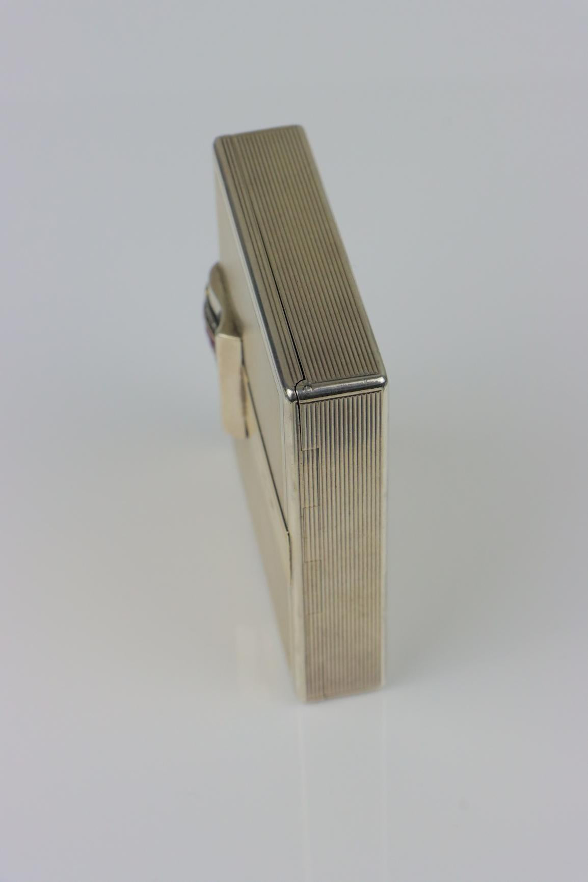 Retro Tiffany & Co. 14k Gold and Silver Ruby Compact Powder Case