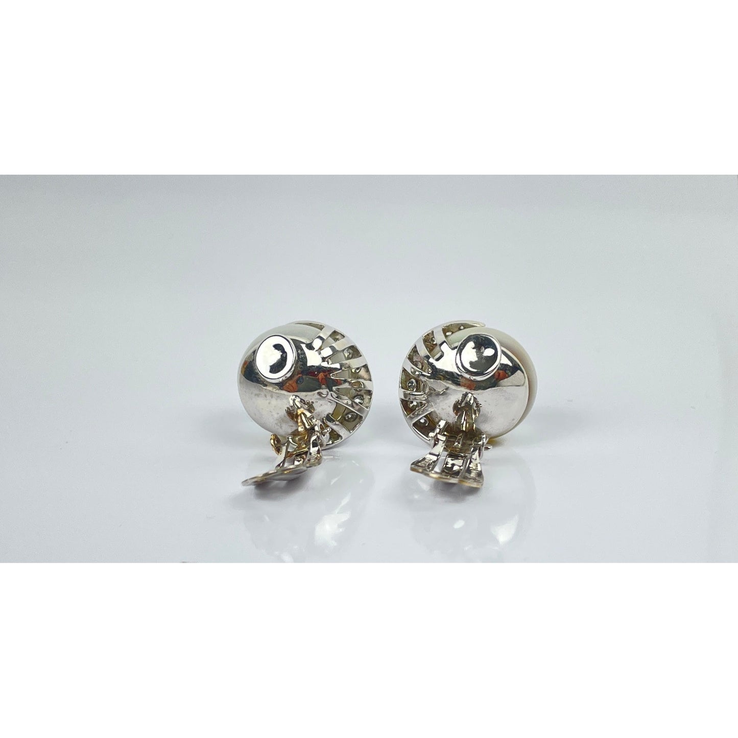 Vintage Seaman Schepps Pair of 14k Gold Pearl Earrings