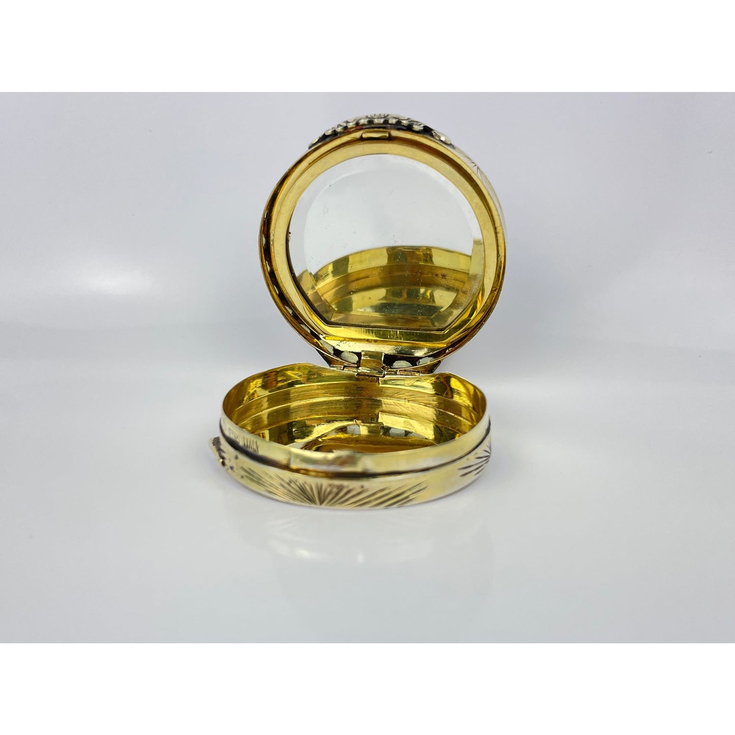 Italian 900 Silver Sapphire Aquamarine Compact Case Box