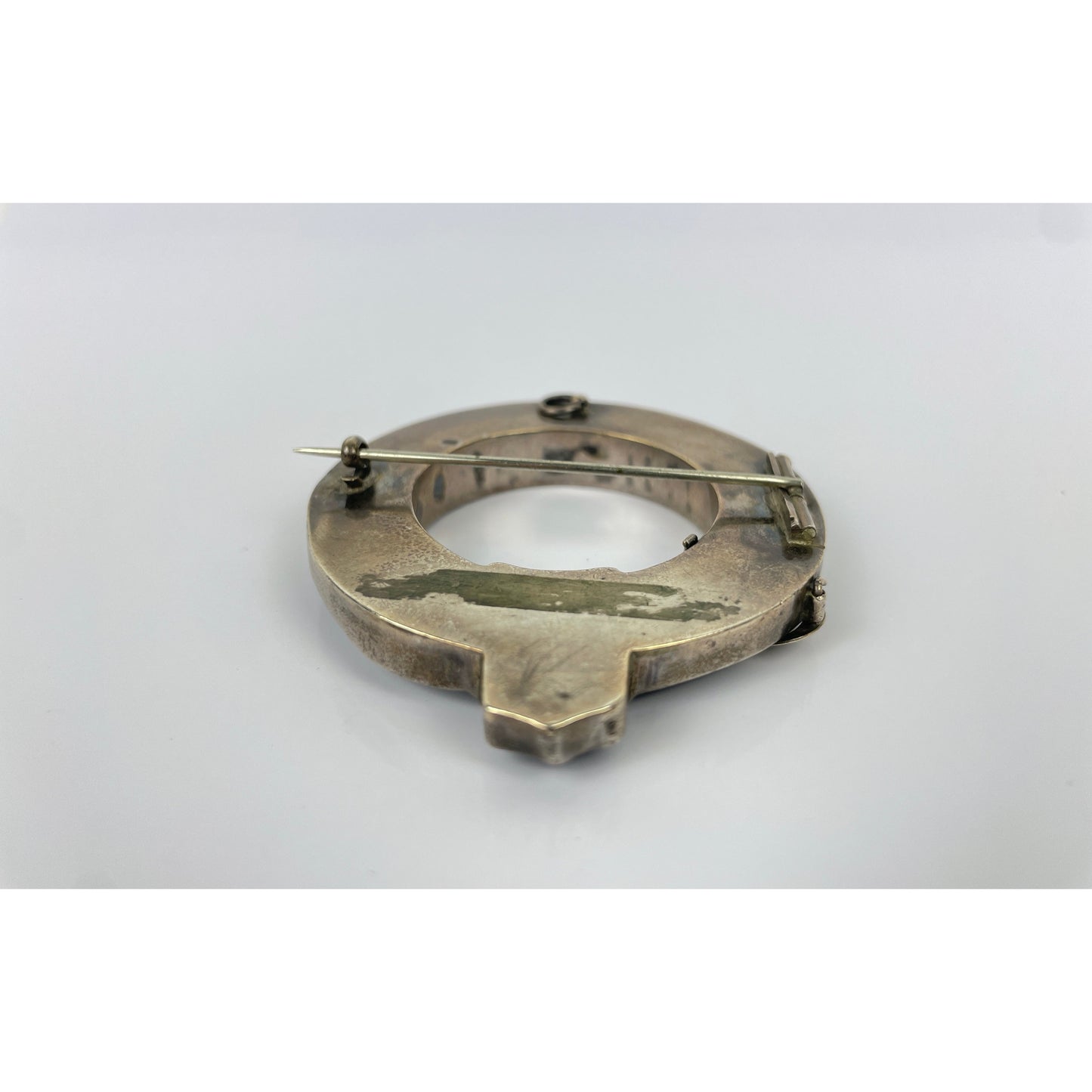 Danish Sterling Agate Brooch Pendant