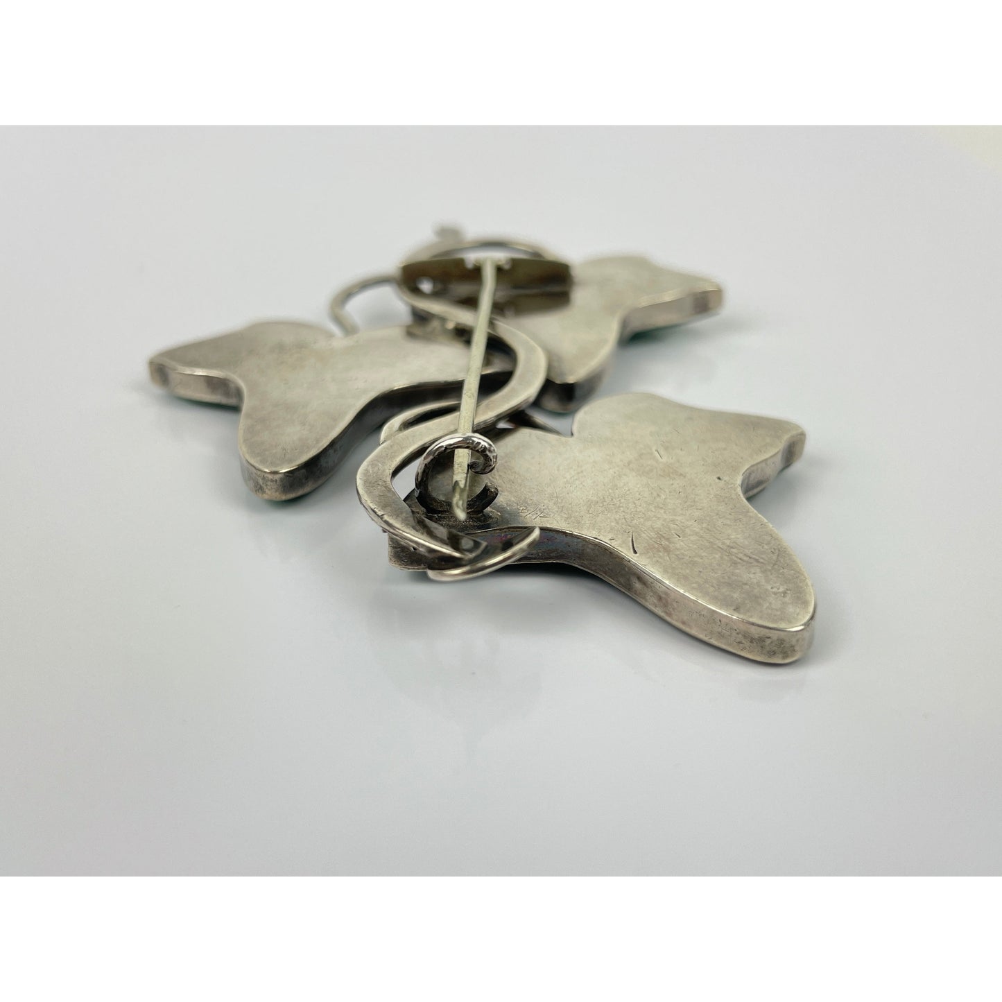 Sterling Silver Malachite Brooch Pin