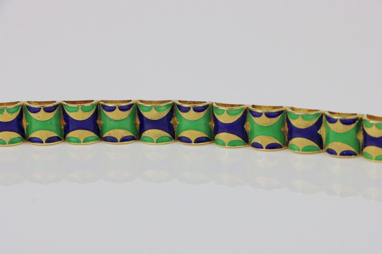 Vintage 18K Gold Enamel Bracelet