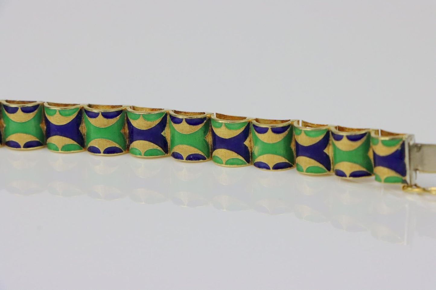 Vintage 18K Gold Enamel Bracelet