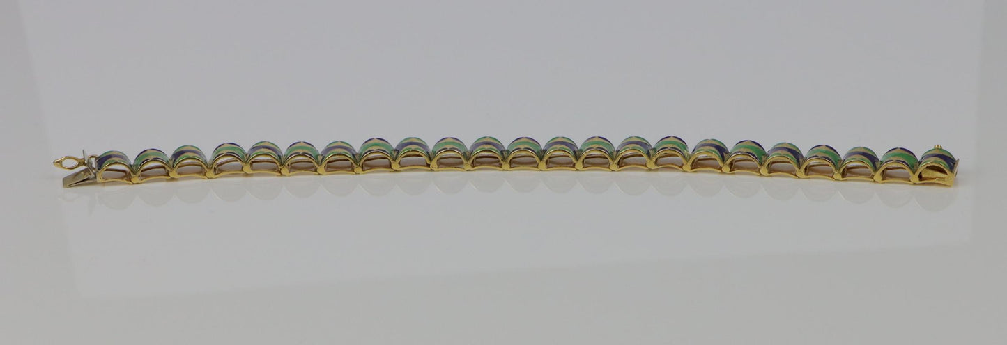 Vintage 18K Gold Enamel Bracelet