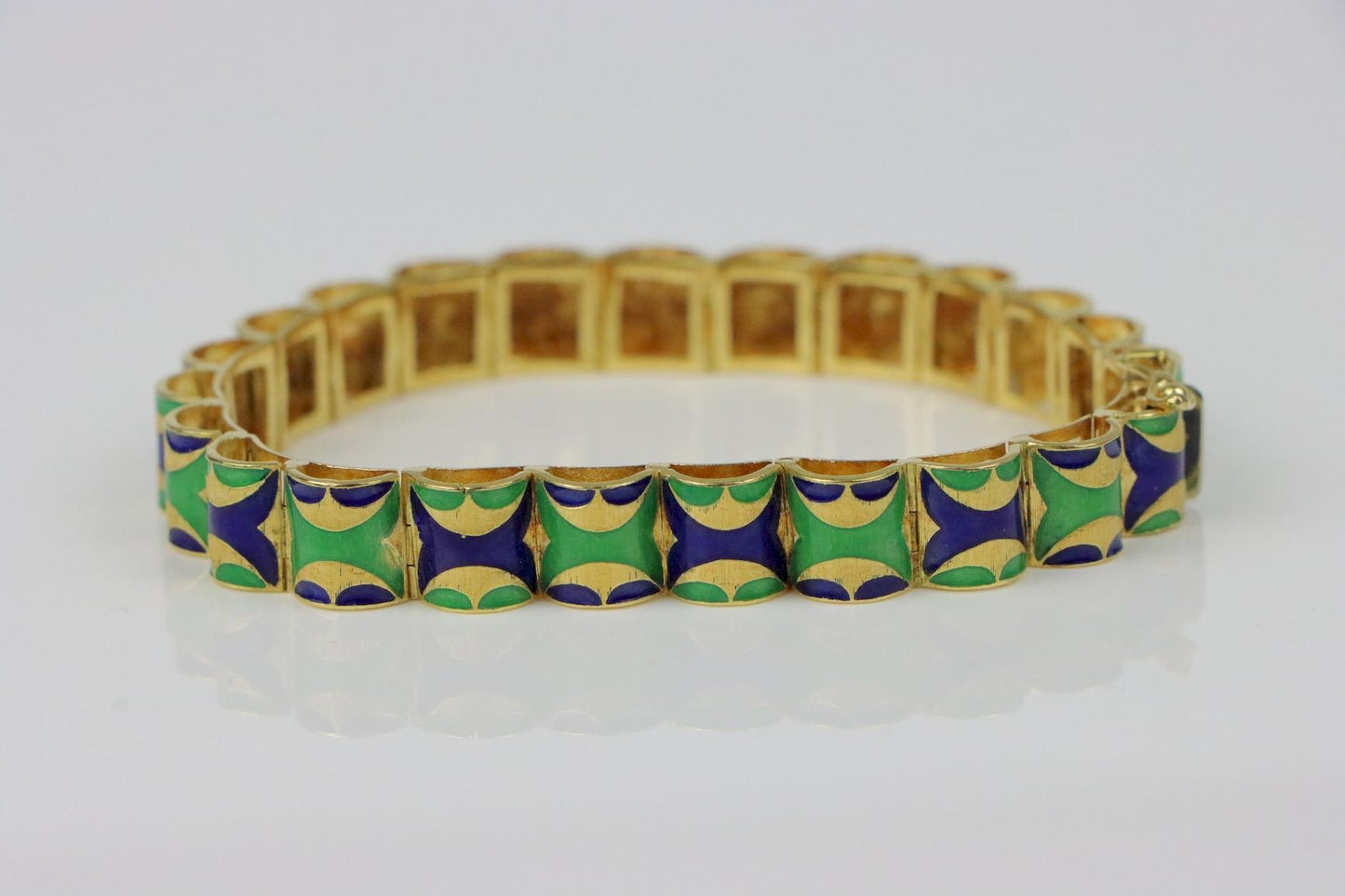 Vintage 18K Gold Enamel Bracelet