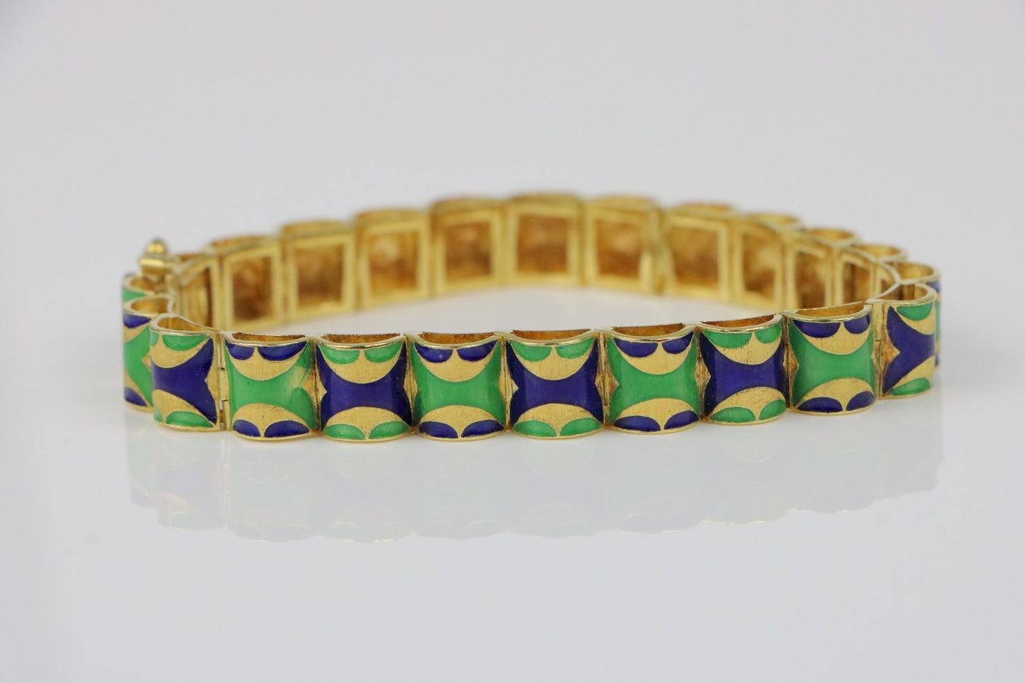 Vintage 18K Gold Enamel Bracelet
