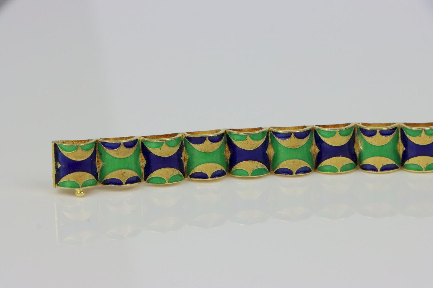 Vintage 18K Gold Enamel Bracelet