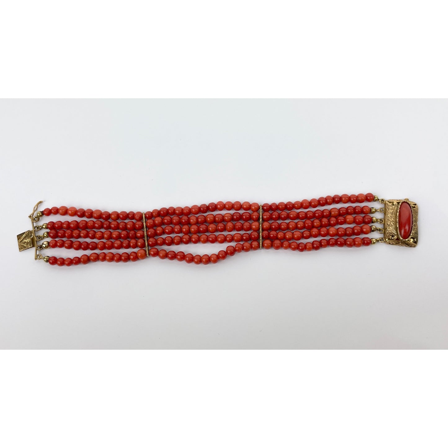 Vintage 18k Red Coral Bracelet