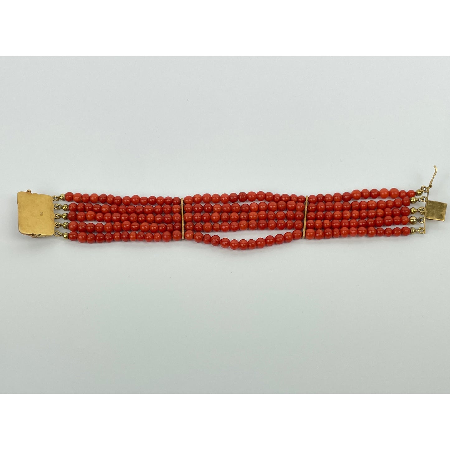 Vintage 18k Red Coral Bracelet